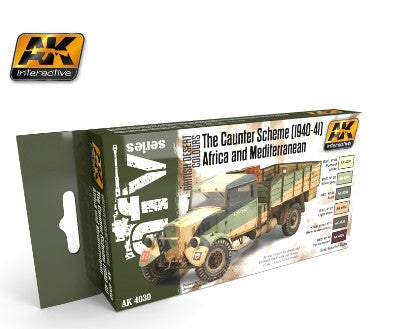 AK Interactive 4030 AFV Series: British Desert Colors Caunter Scheme 1940-41 Africa & Mediterranean Acrylic Paint Set (6 Colors) 17ml Bottles