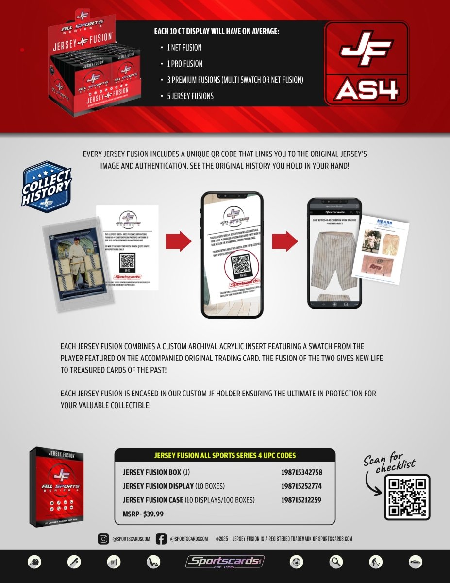 Jersey Fusion All Sports Edition Series 4 Display - (10) Sealed Boxes