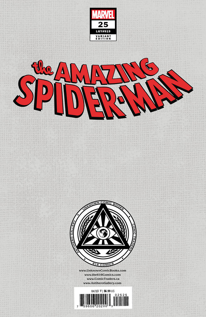 [SIGNED W/ COA] AMAZING SPIDER-MAN #25 UNKNOWN COMICS NATHAN SZERDY EXCLUSIVE VIRGIN VAR [IN STOCK]