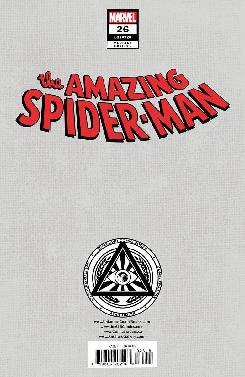 AMAZING SPIDER-MAN #26 UNKNOWN COMICS KAARE ANDREWS EXCLUSIVE VAR (05/31/2023)