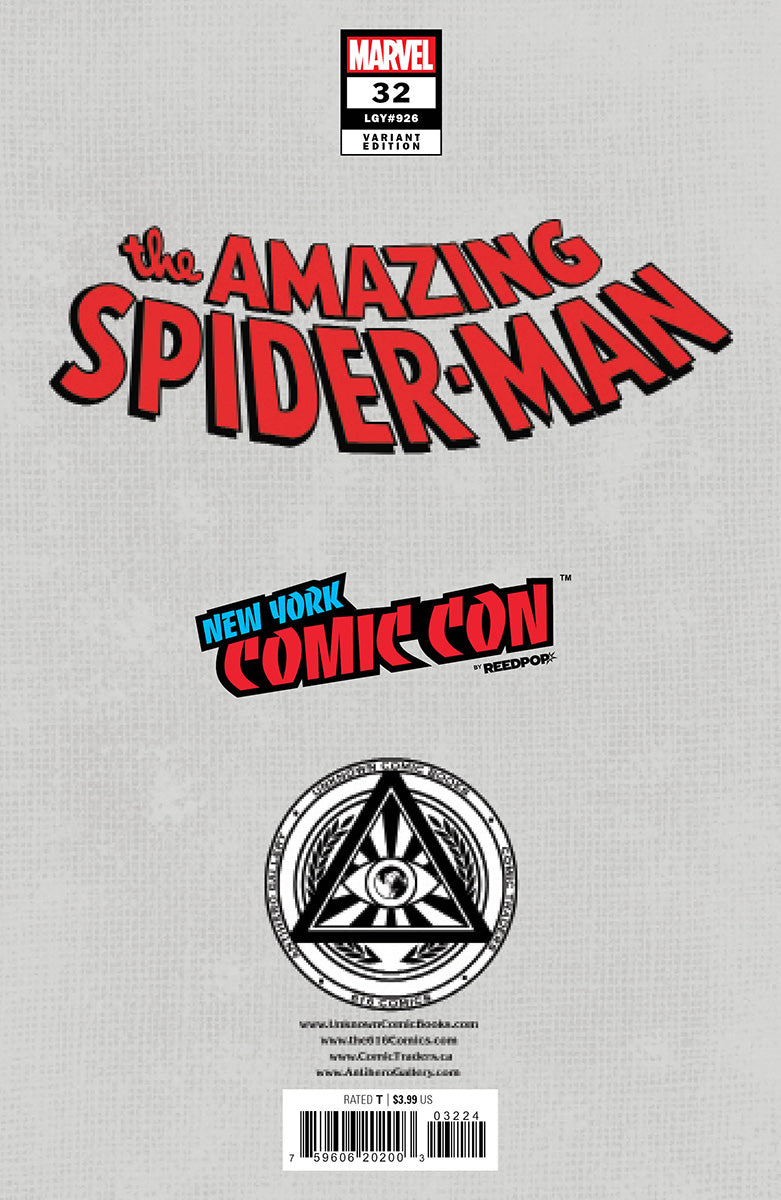 [FOIL] AMAZING SPIDER-MAN #32 [G.O.D.S.] UNKNOWN COMICS LEIRIX EXCLUSIVE NYCC FOIL VIRGIN VAR (10/18/2023)