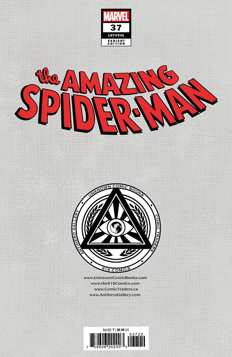 [SIGNED W/ COA] AMAZING SPIDER-MAN #37 [GW] UNKNOWN COMICS NATHAN SZERDY EXCLUSIVE VIRGIN VAR [IN STOCK]