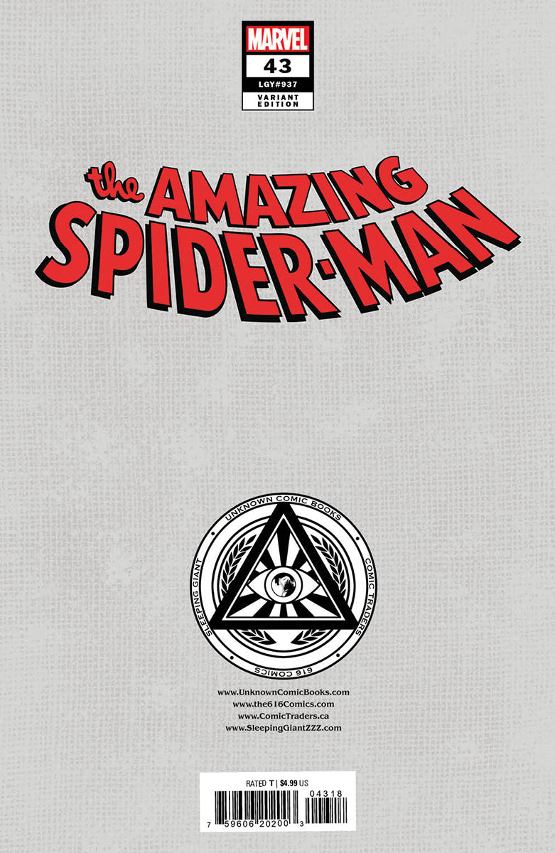 [SIGNED W/ COA] AMAZING SPIDER-MAN 43 UNKNOWN COMICS TYLER KIRKHAM EXCLUSIVE VIRGIN VAR [GW] [IN STOCK]