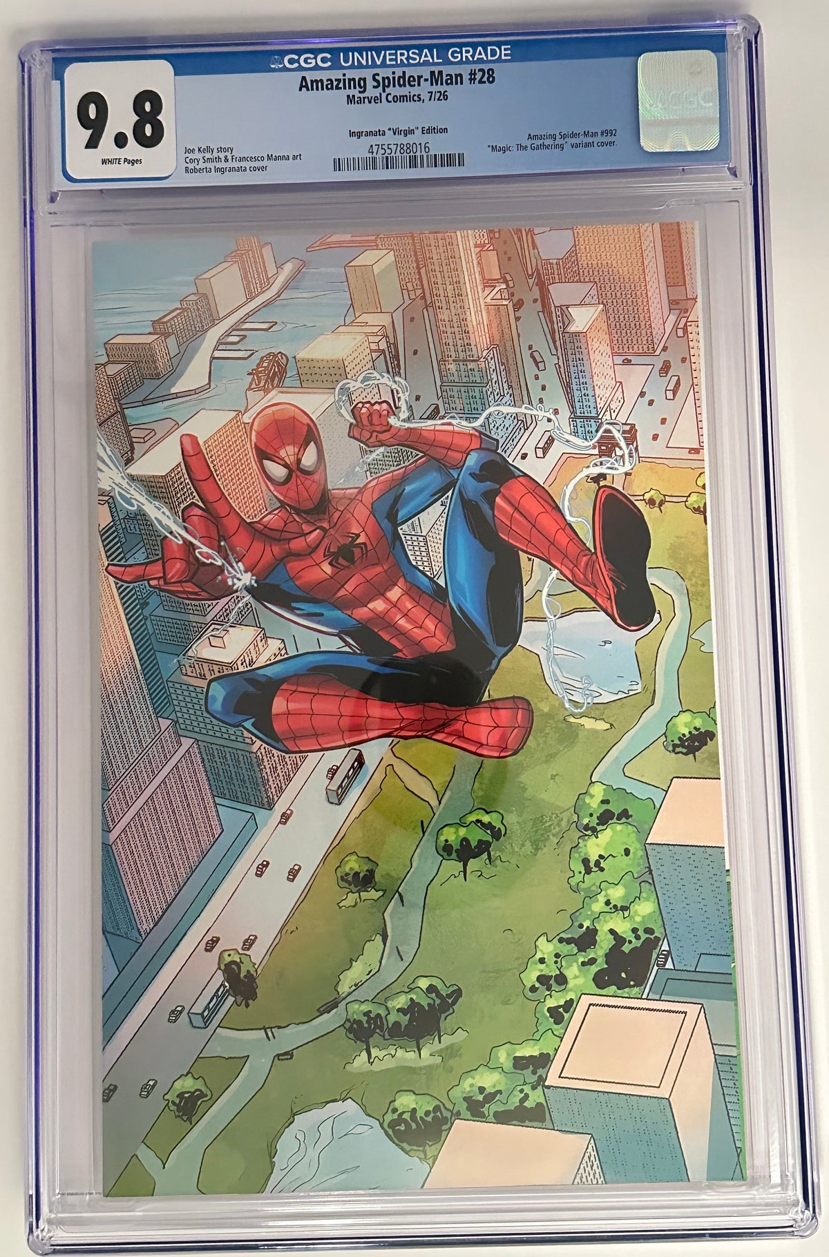 AMAZING SPIDER-MAN #28 CGC 9.8 BLUE LABEL ROBERTA INGRANATA 1:50 VIRGIN VAR [IN STOCK]