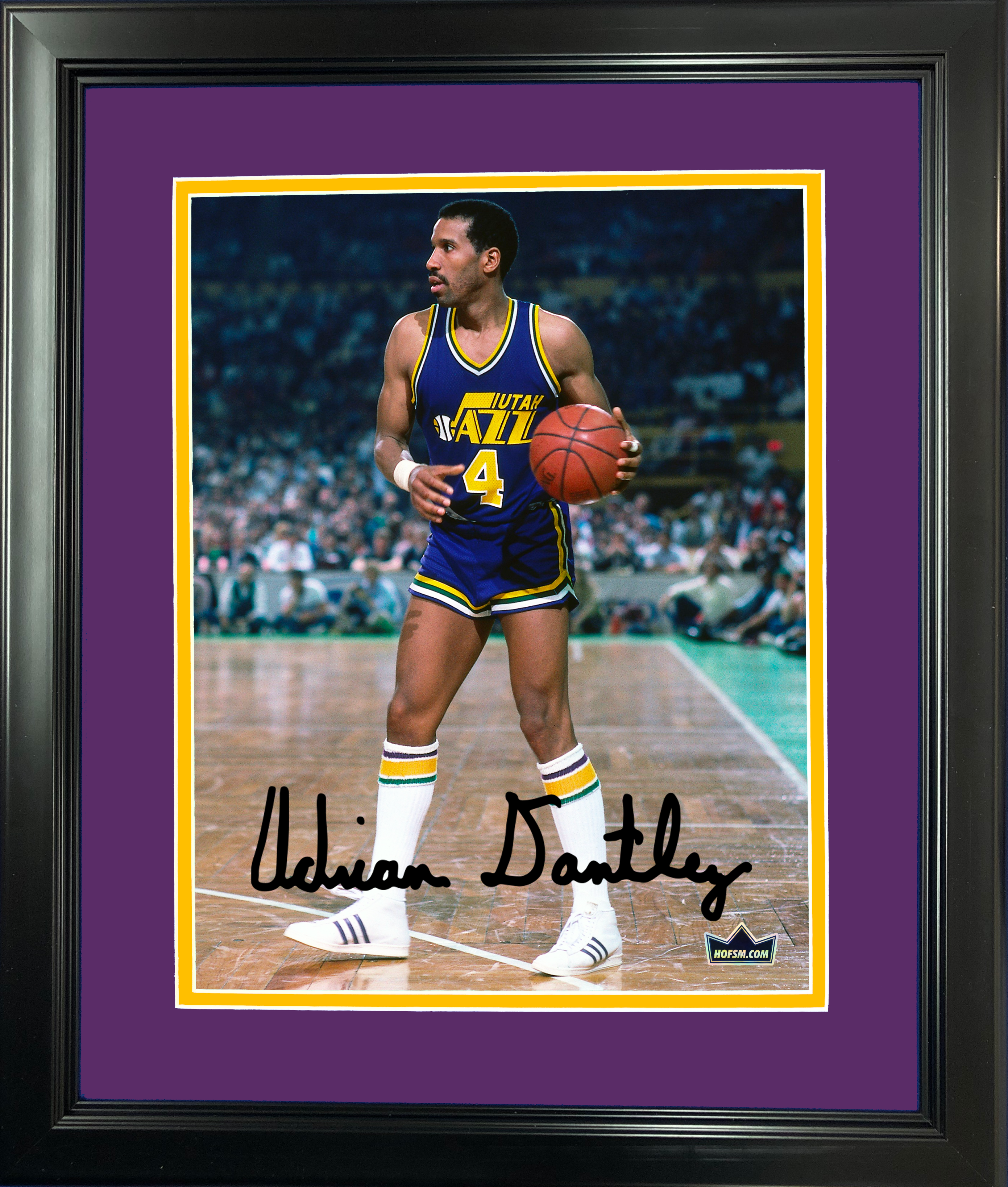 Framed Adrian Dantley Utah Jazz Facsimile Laser Engraved Signature Auto 11"x14"Basketball Photo HOFSM Holo