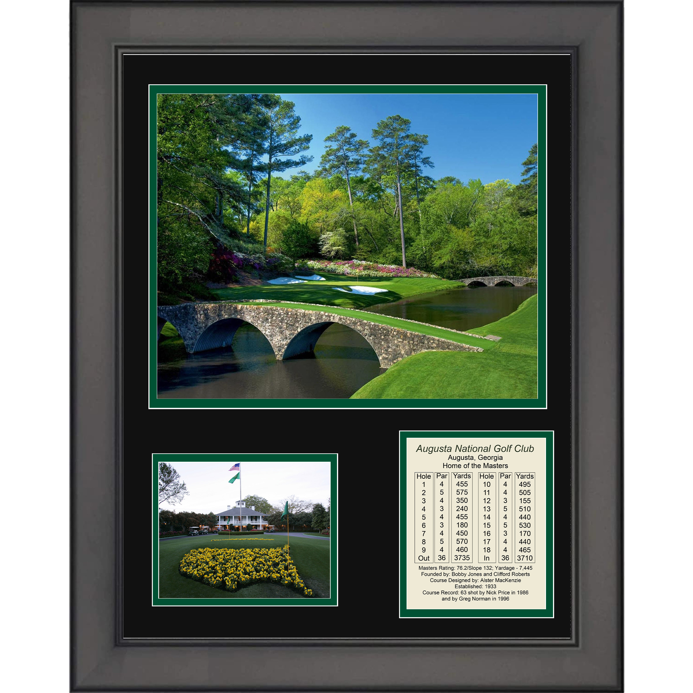 Framed Augusta National Golf Club Home of The Masters PGA Golf Tour 11"x14"Three Photo Collage