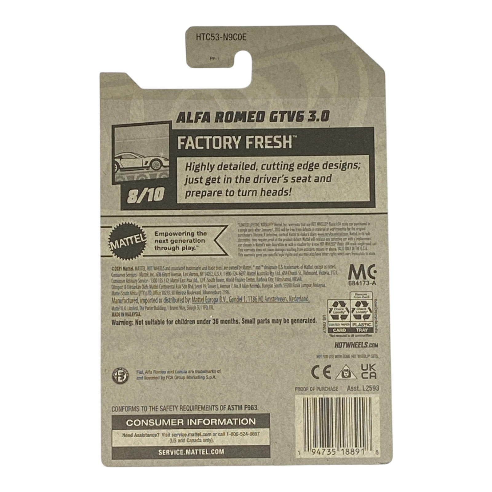 Hot Wheels Alfa Romeo GTV6 3.0 - Factory Fresh Series 8/10