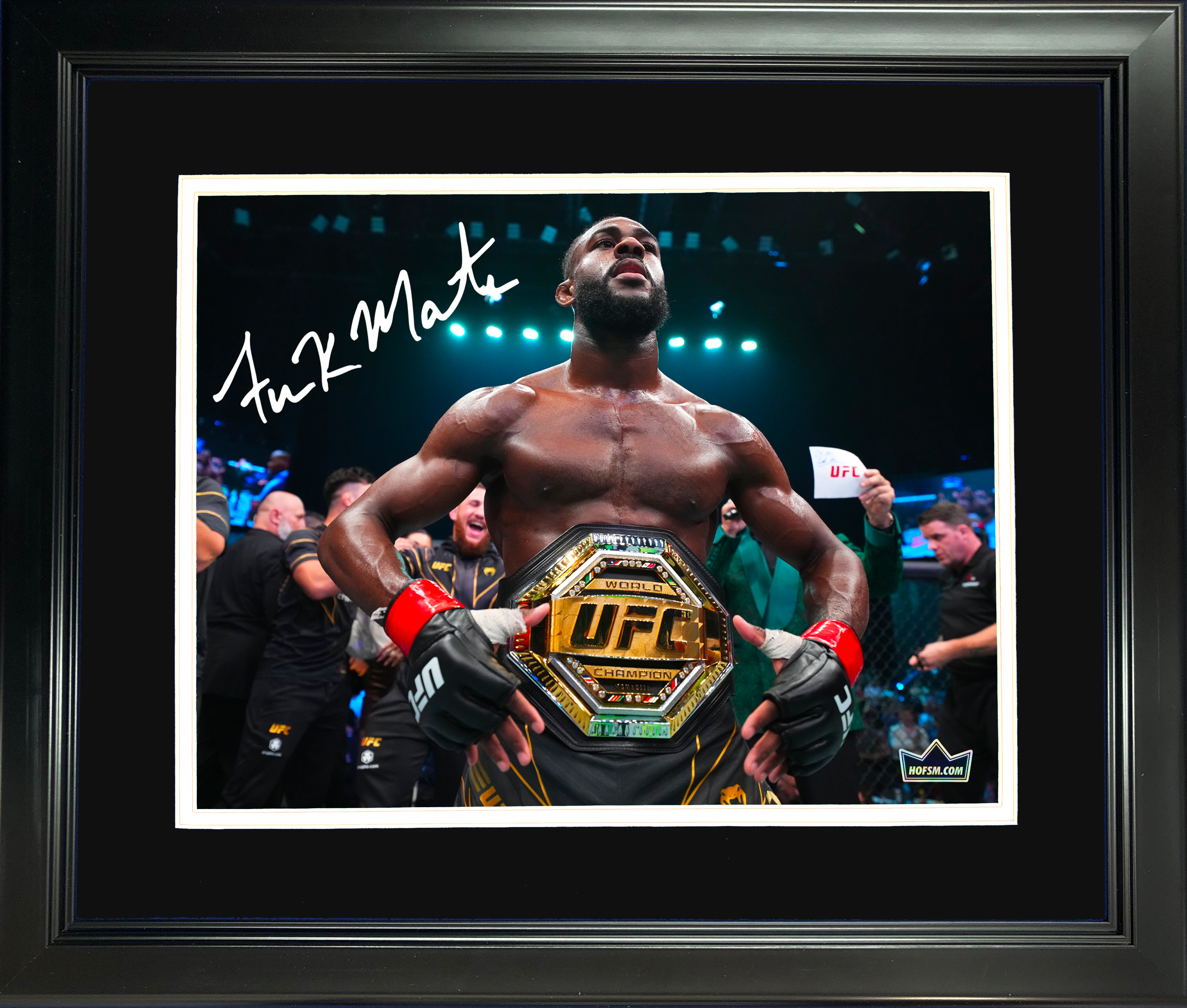 Framed Aljamain Sterling UFC MMA Facsimile Laser Engraved Signature Auto 11"x14"Photo HOFSM Holo
