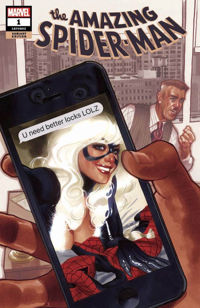 Amazing Spider-Man 1 Marvel 2018 NM Adam Hughes Black Cat Variant