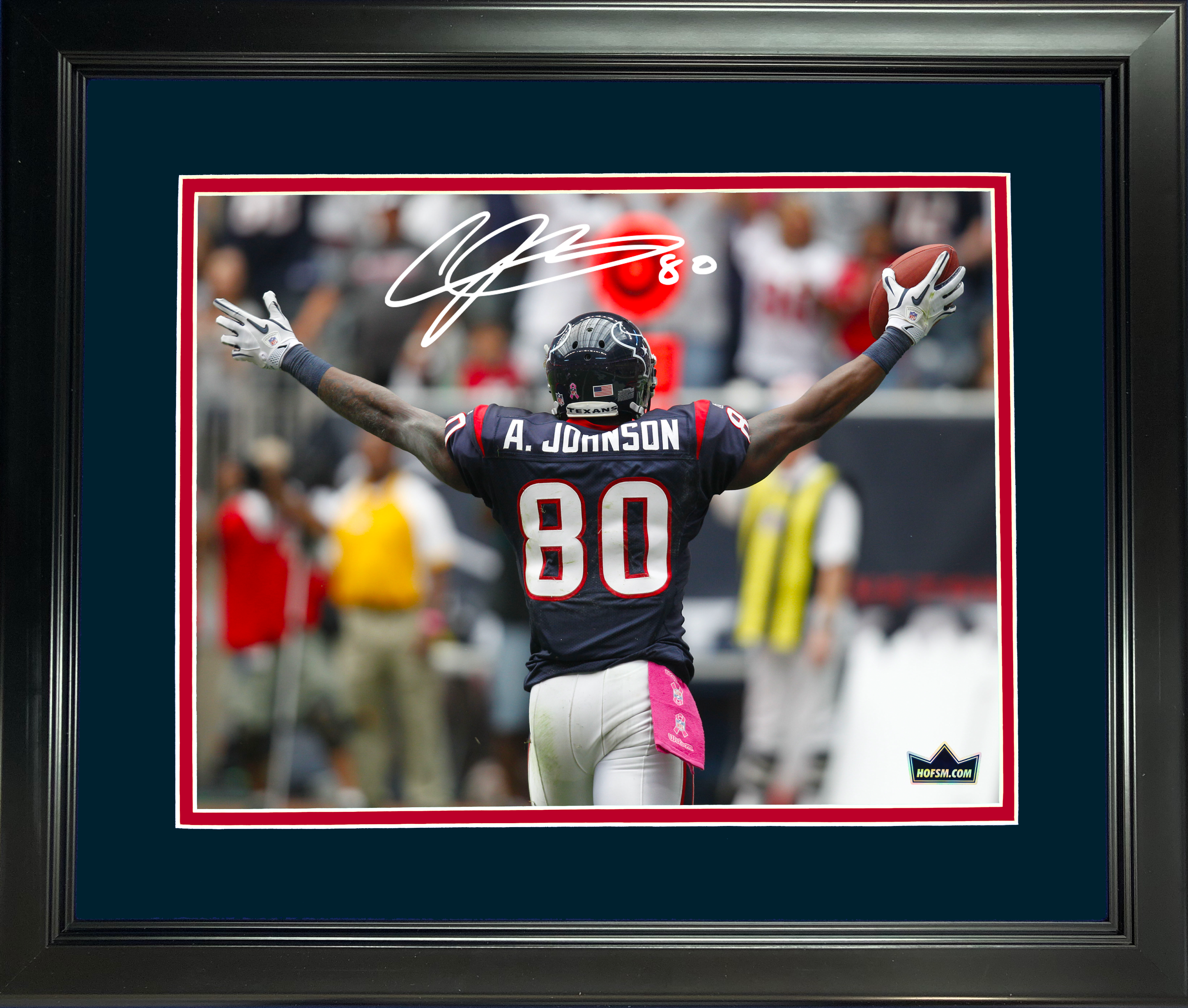 Framed Andre Johnson Facsimile Laser Engraved Signature Auto Houston Texans 11"x14"Football Photo HOFSM Holo