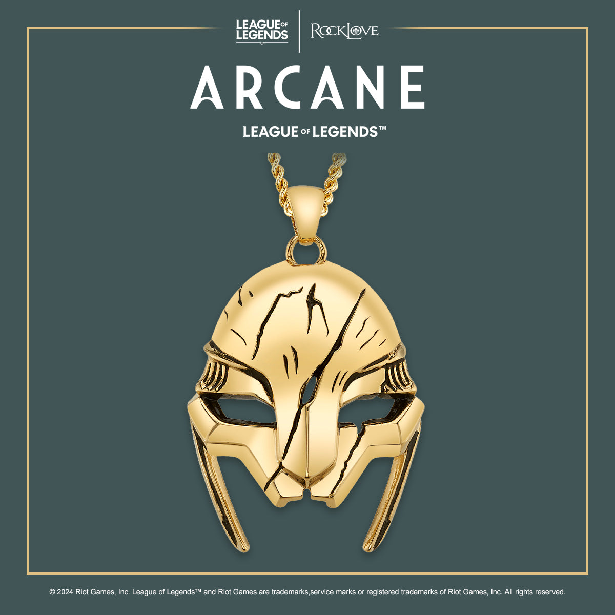 League of Legends X RockLove ARCANE Ambessa Mask Necklace