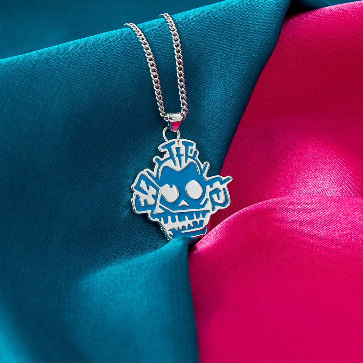 League of Legends X RockLove ARCANE Jinx Blue Monkey Necklace
