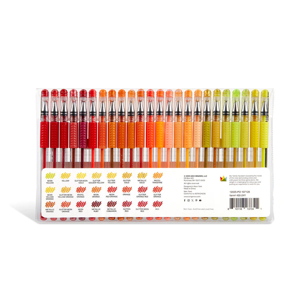 Gel Pens 24 Red & Yellow Tone Colors