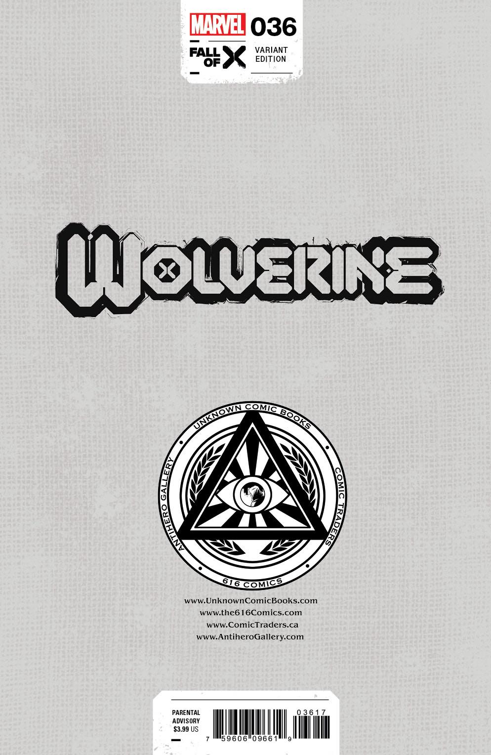 WOLVERINE #36 [FALL] UNKNOWN COMICS MIGUEL MERCADO EXCLUSIVE VAR (08/09/2023) (08/30/2023)