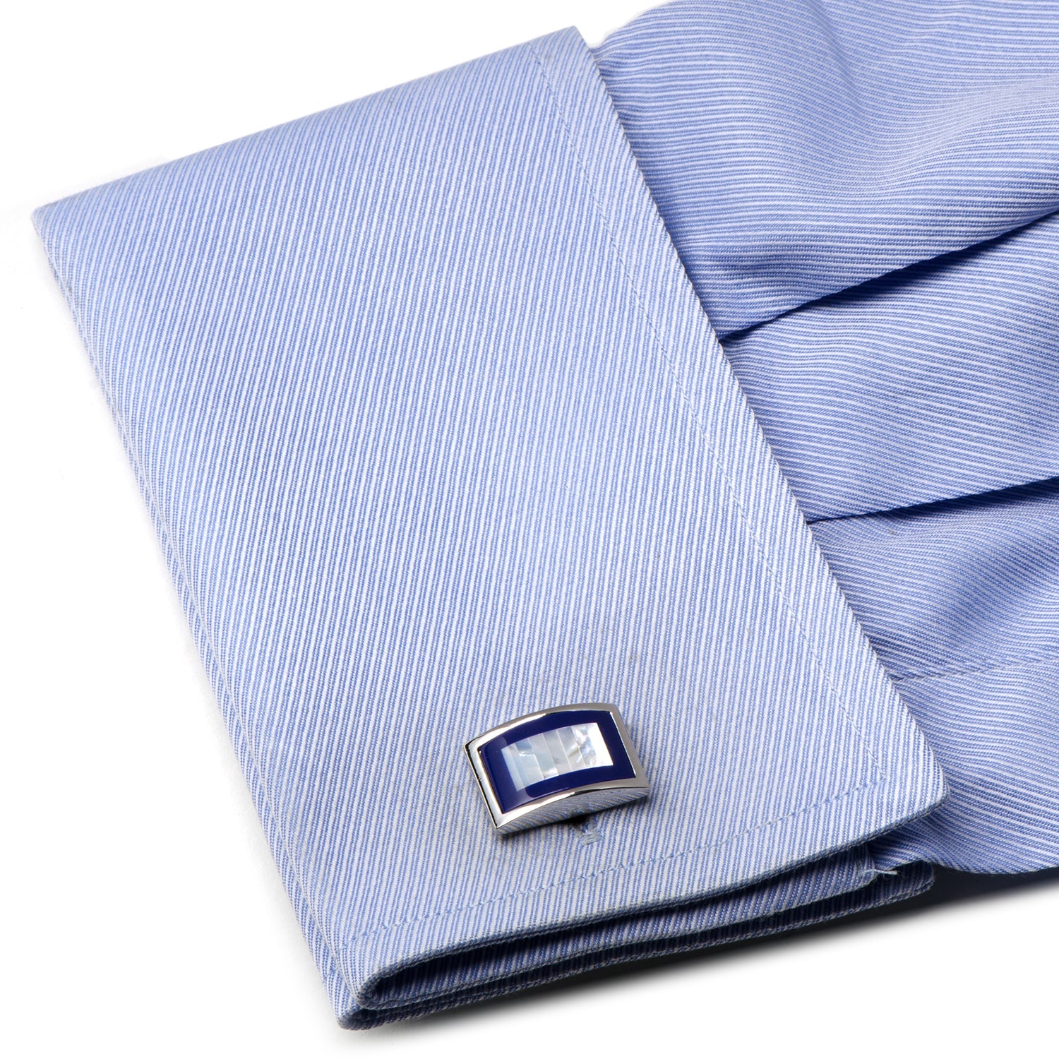 Mother of Pearl and Lapis Blue Key Cufflinks
