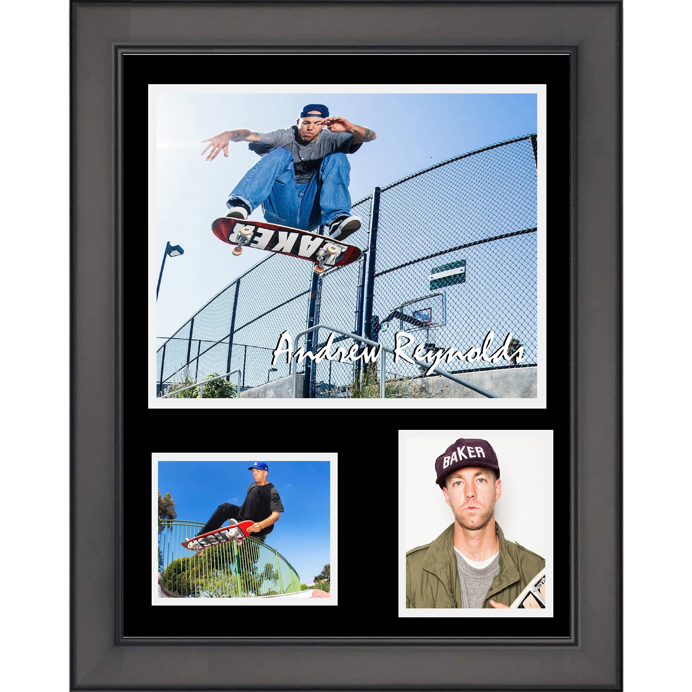 Framed  Andrew Reynolds 11"x14" Skateboarding Three Photo Collage