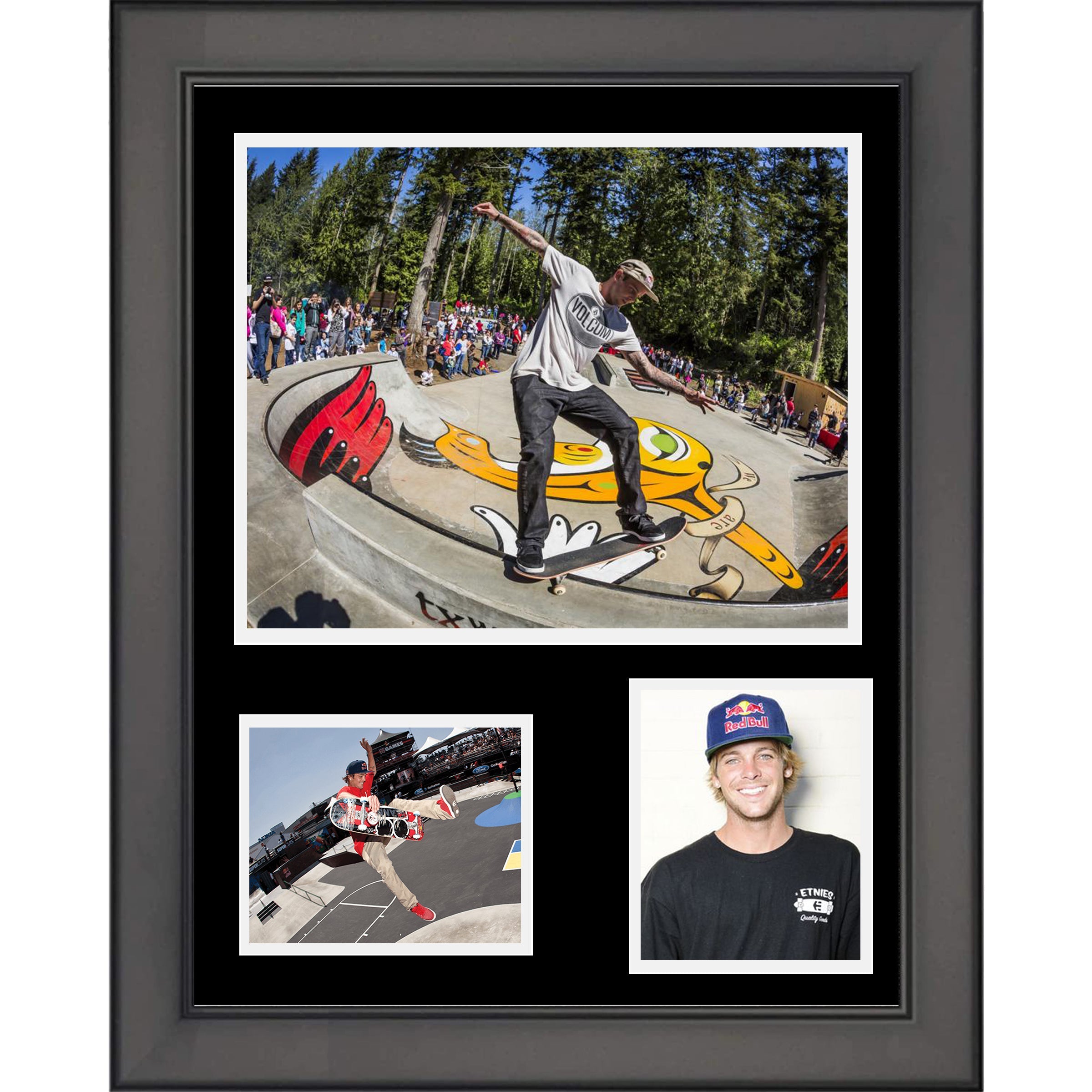 Framed Ryan Sheckler 11"x14" Skateboarding Three Photo Collage