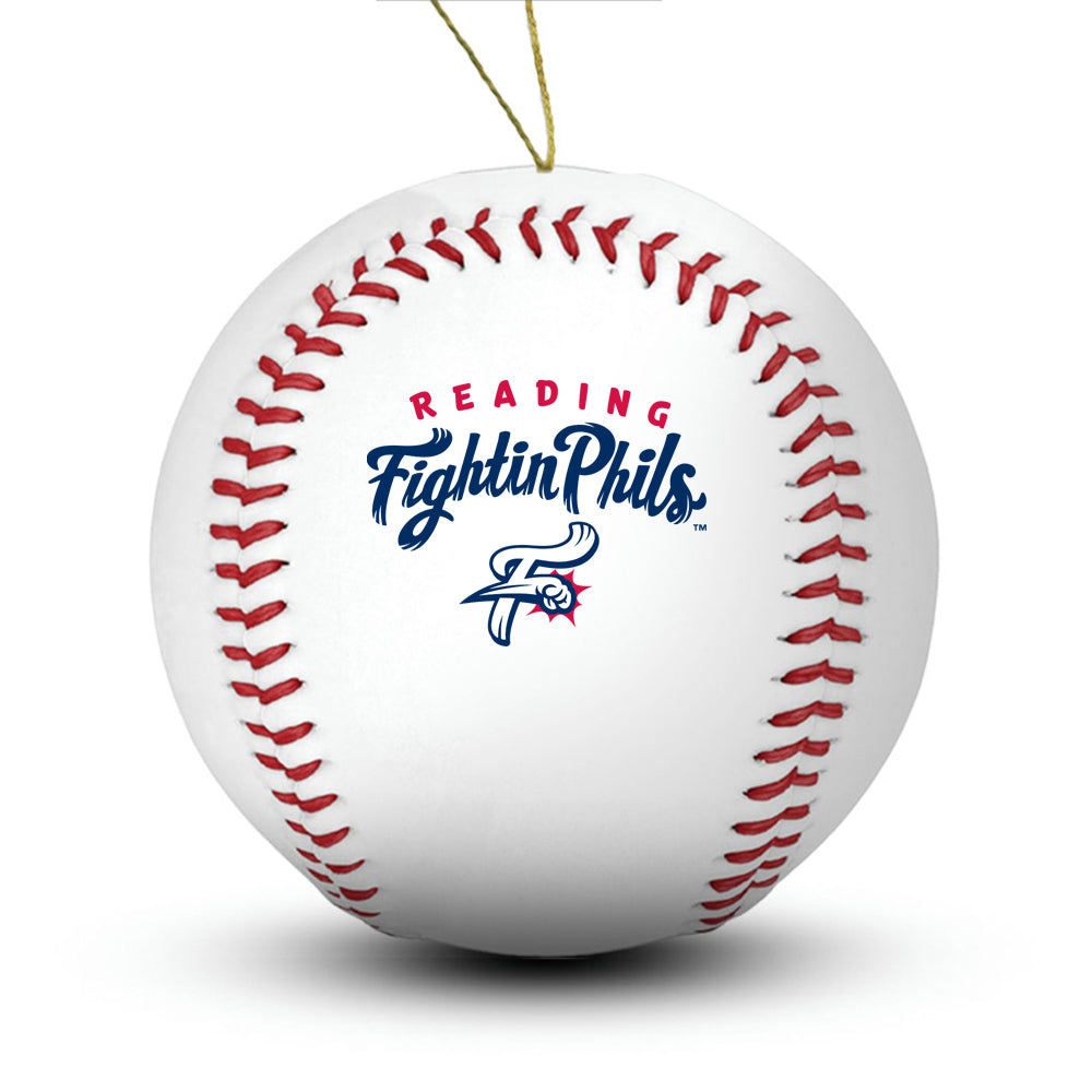 Reading Fightin Phils Baseball Ornament - Authentic Series