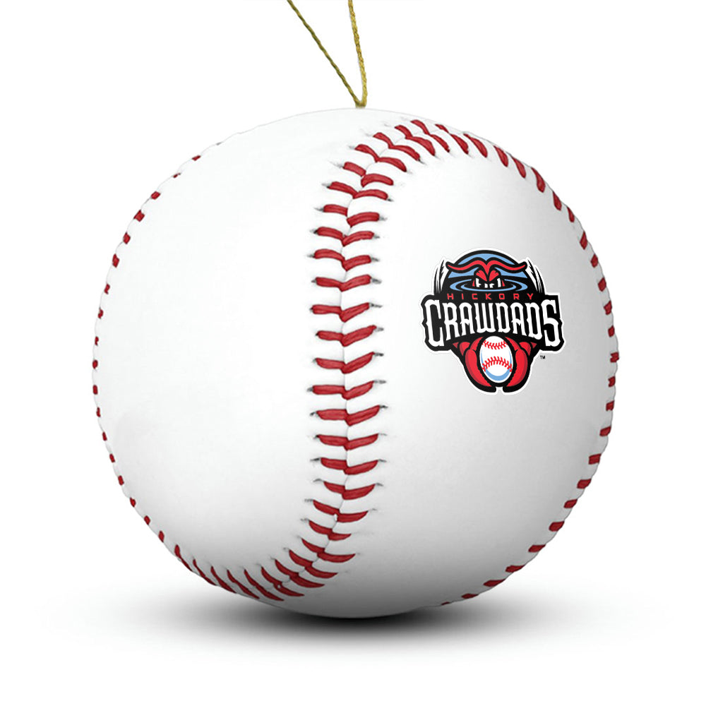 Hickory Crawdads Baseball Ornament - Authentic Series
