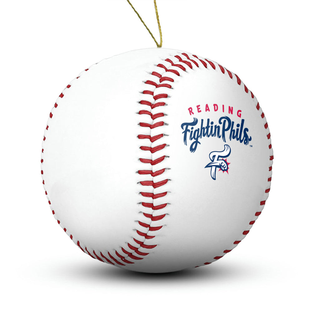 Reading Fightin Phils Baseball Ornament - Authentic Series