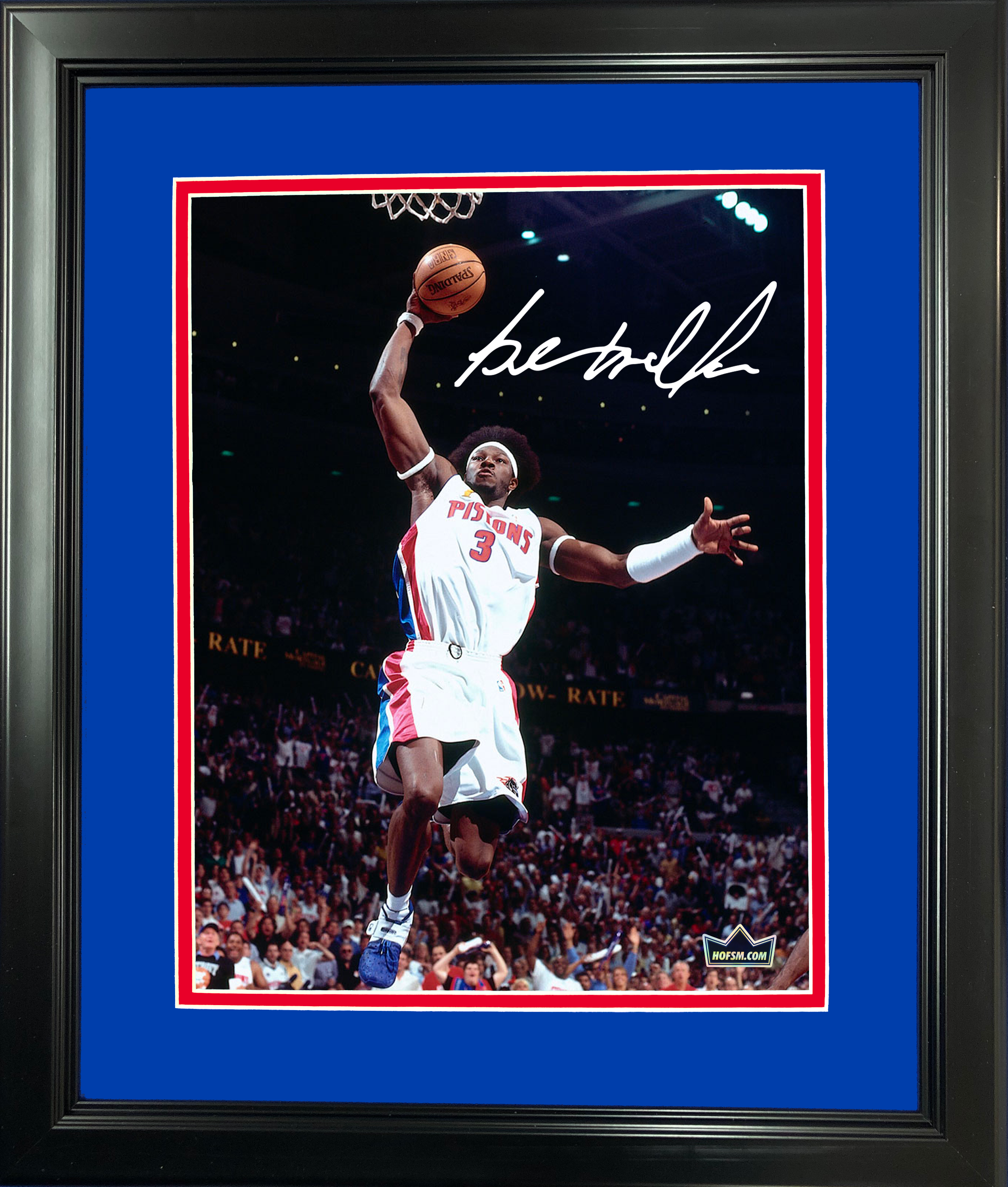 Framed Ben Wallace Facsimile Laser Engraved Signature Auto 11"x14" Basketball Photo HOFSM Holo