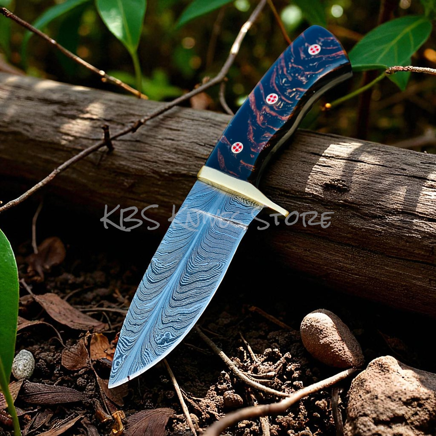 Best Damascus Hunting Knife for Outdoor – Pine Cone Handle