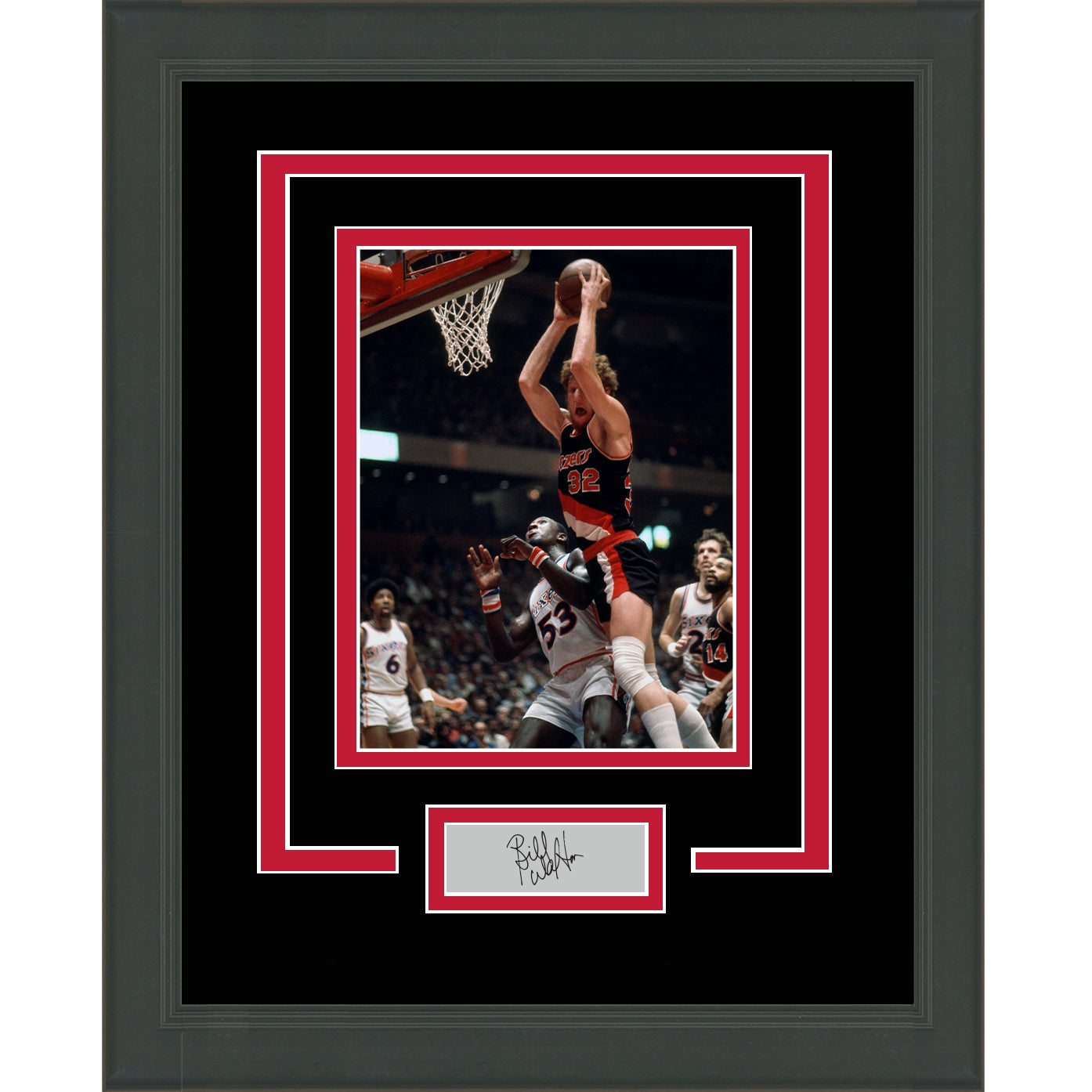 Framed Bill Walton Facsimile Laser Engraved Signature Auto Portland Trail Blazers 11x14 Basketball Photo