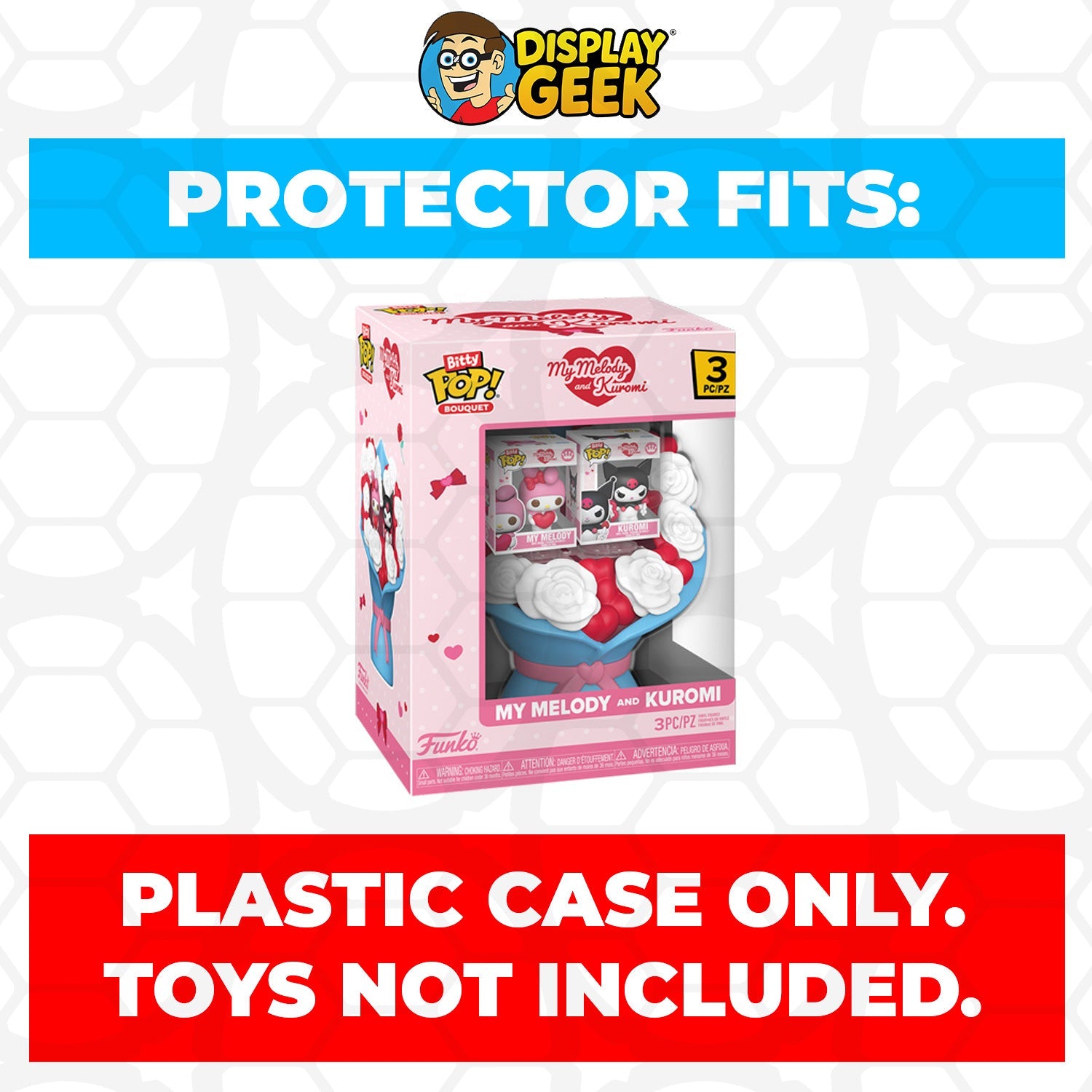 Pop Protector for Funko Bitty Pop Bouquet My Melody and Kuromi Valentine