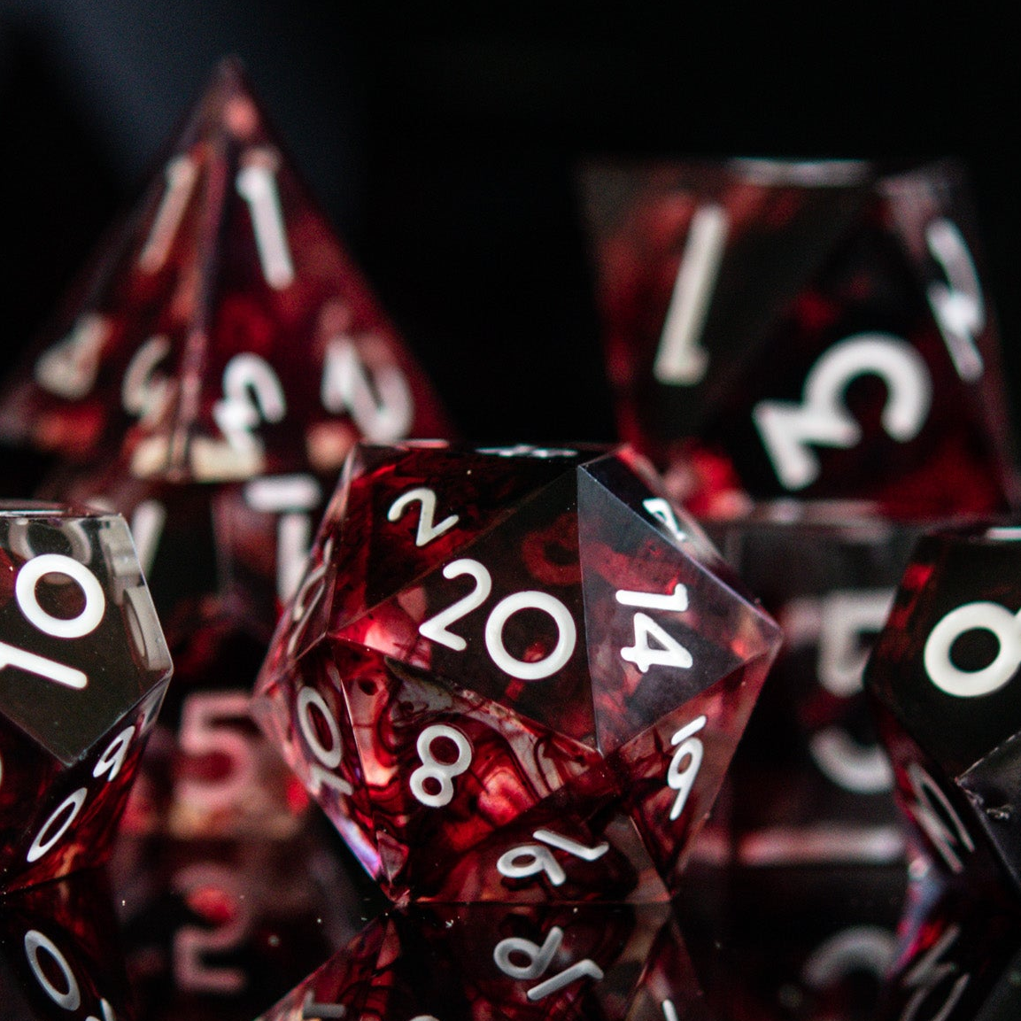 Bloodbath Sharp-Edged Resin Dice Set