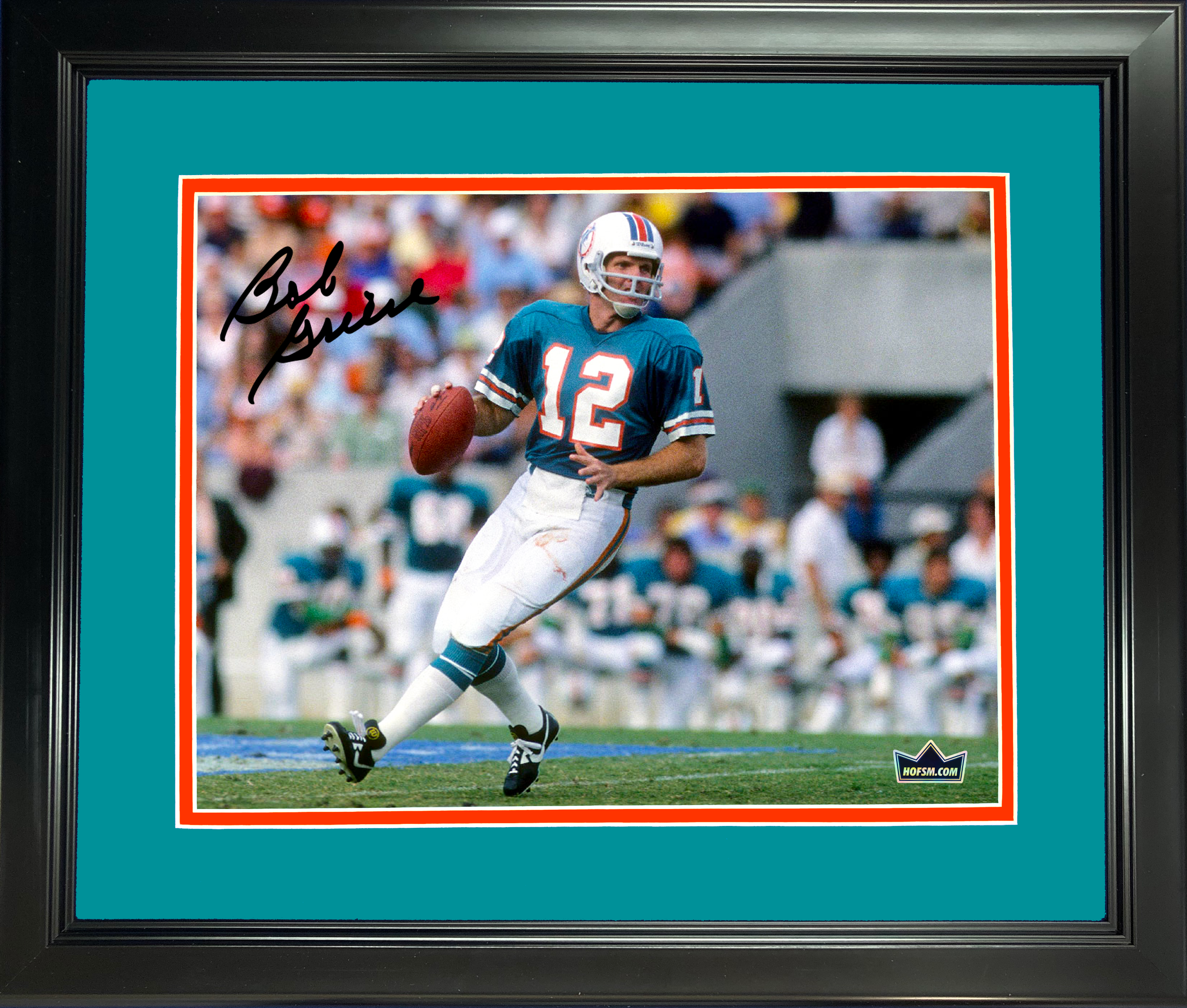 Framed Bob Griese Miami Dolphins Facsimile Laser Engraved Signature Auto 11"x14" Football Photo HOFSM Holo
