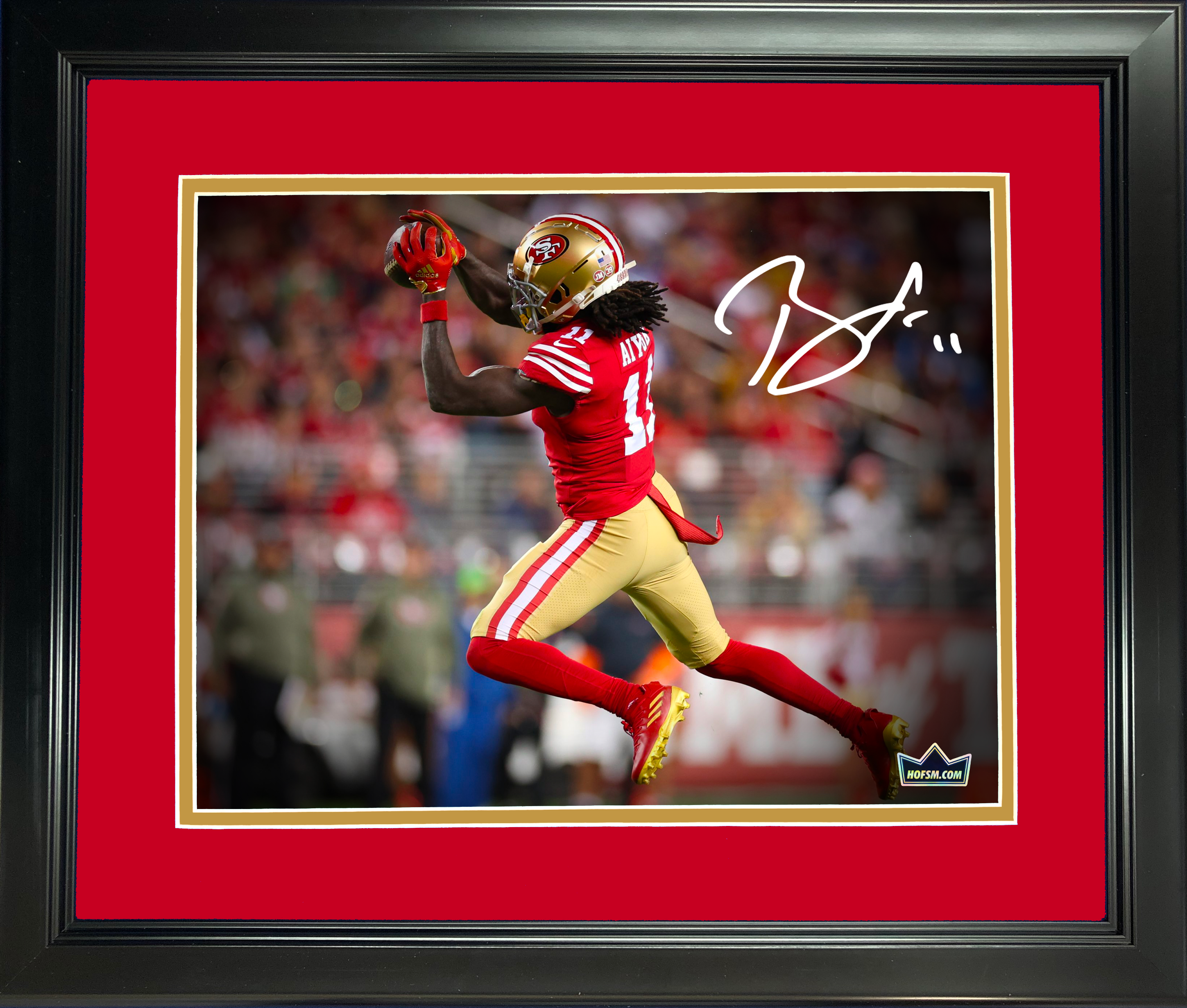 Framed Brandon Aiyuk San Francisco 49ers Facsimile Laser Engraved Signature Auto 11"x14" Football Photo HOFSM Holo