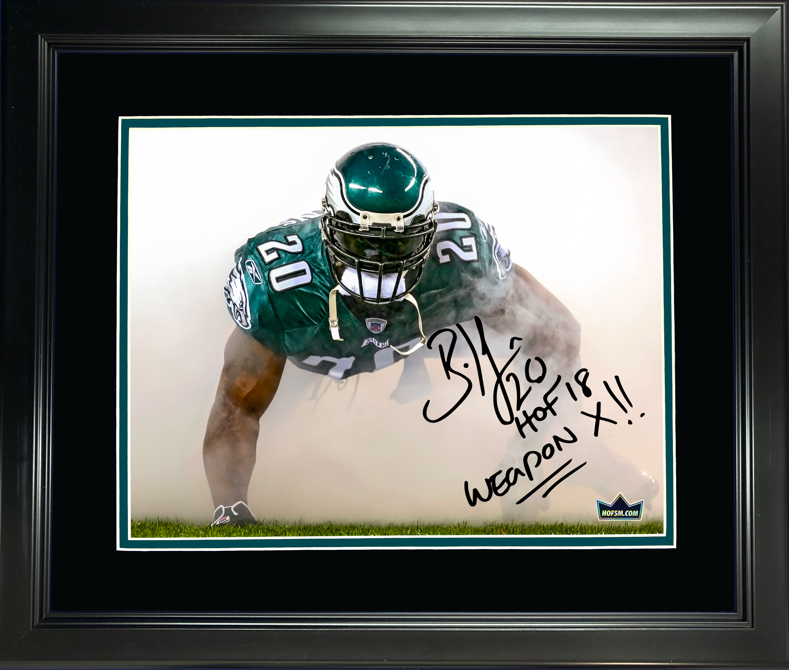 Framed Brian Dawkins  HOF 18 Weapon X  Facsimile Laser Engraved Signature Auto Philadelphia Eagles 11"x14" Football Photo HOFSM Holo