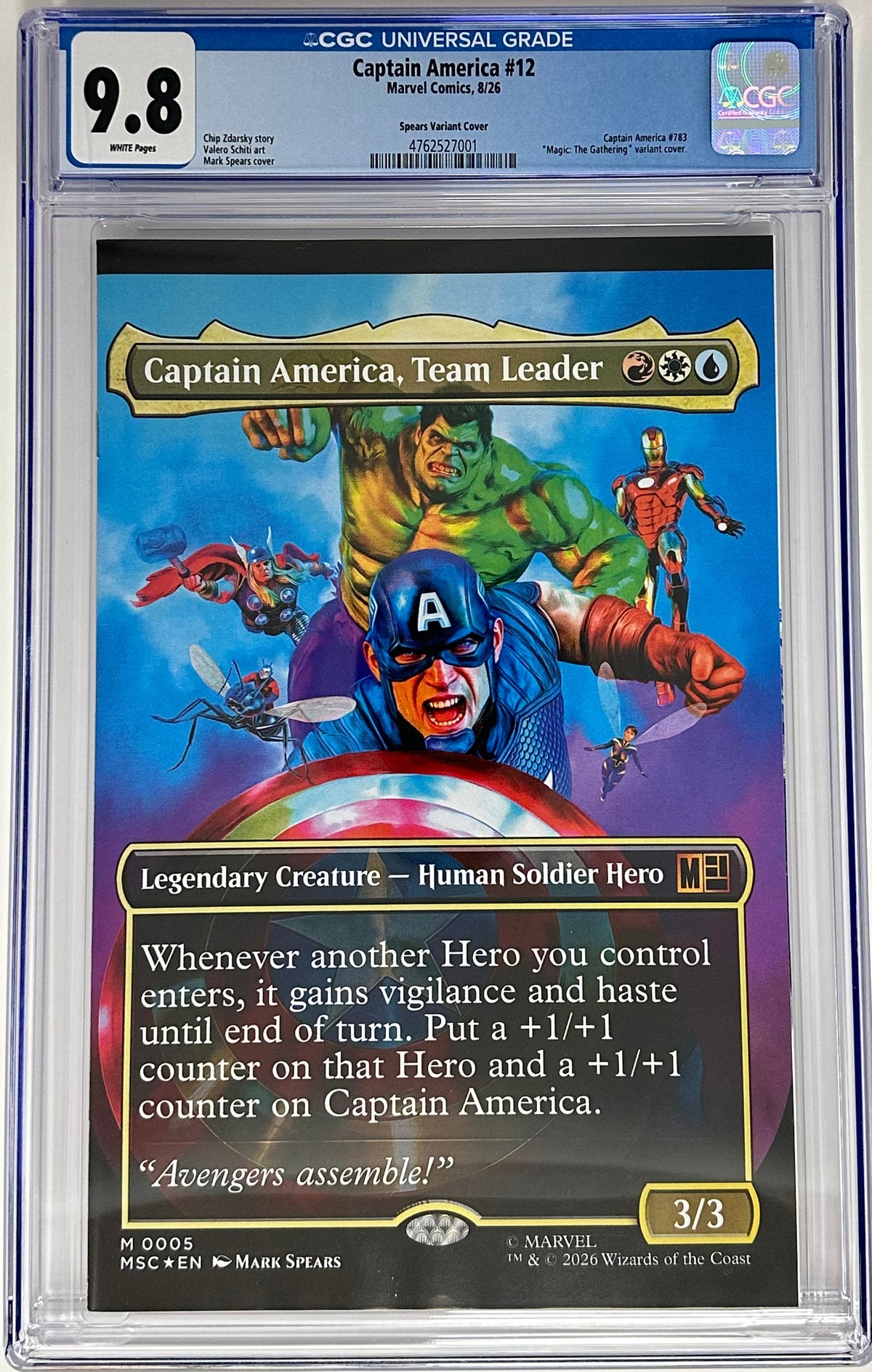 CAPTAIN AMERICA #12 CGC 9.8 BLUE LABEL MARK SPEARS VAR [IN STOCK]