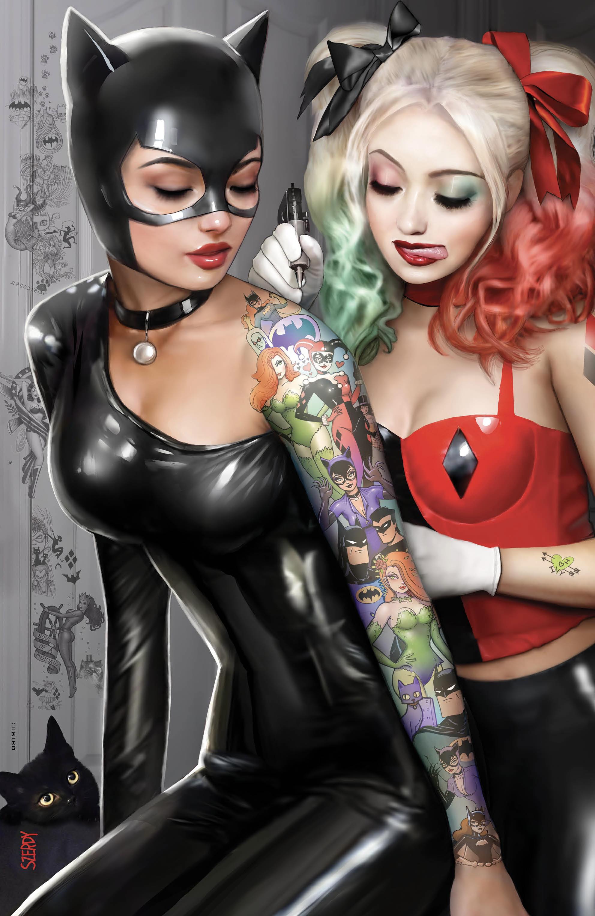SIGNED W/ COA [FOIL] HARLEY QUINN #31 NATHAN SZERDY (616) EXCLUSIVE CATWOMAN TATTOO FOIL VIRGIN VAR (08/16/2023)