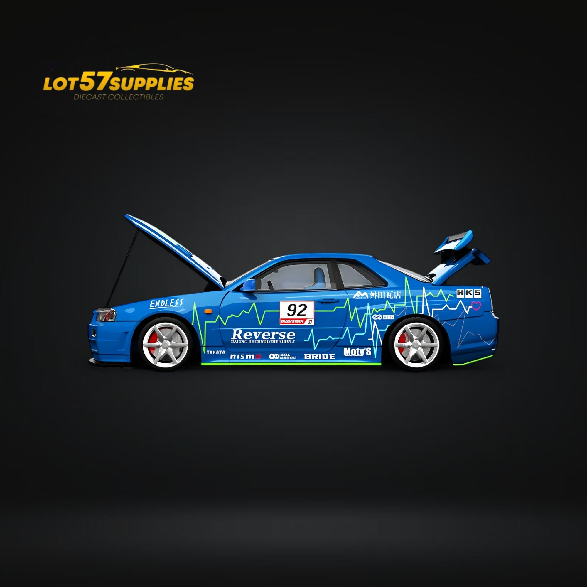 (Pre-Order) Cool Art Skyline R34 Blue #92 Ordinary 1:64