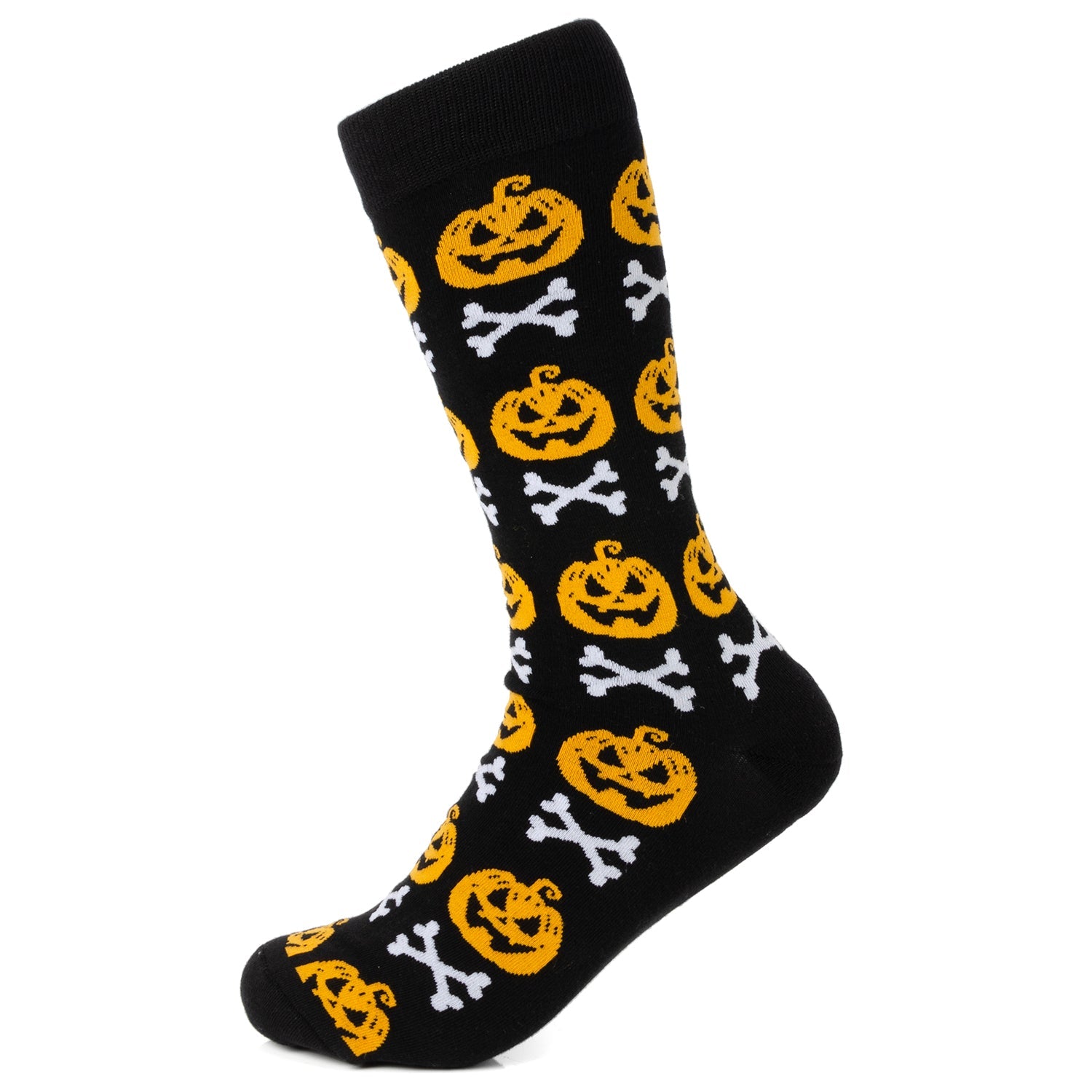 Bad To The Bone Pumpkin Black Men's Socks