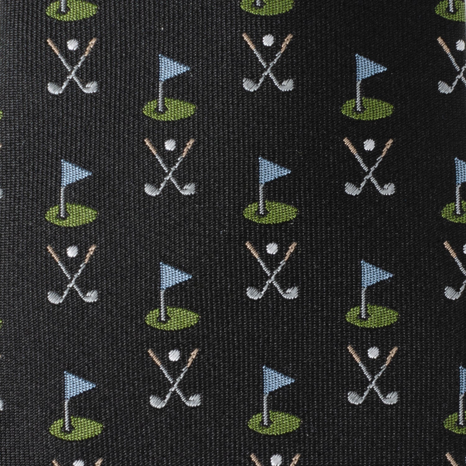 Golf Course Black Silk Men's Tie