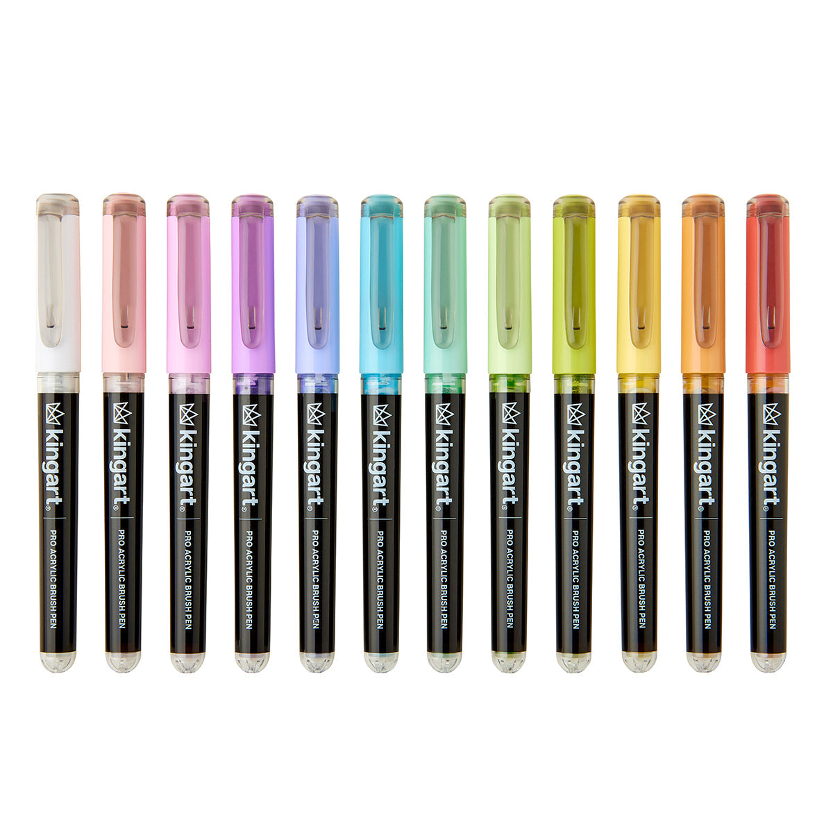 Acrylic Brush Tip Pens 12 Pastel Colors