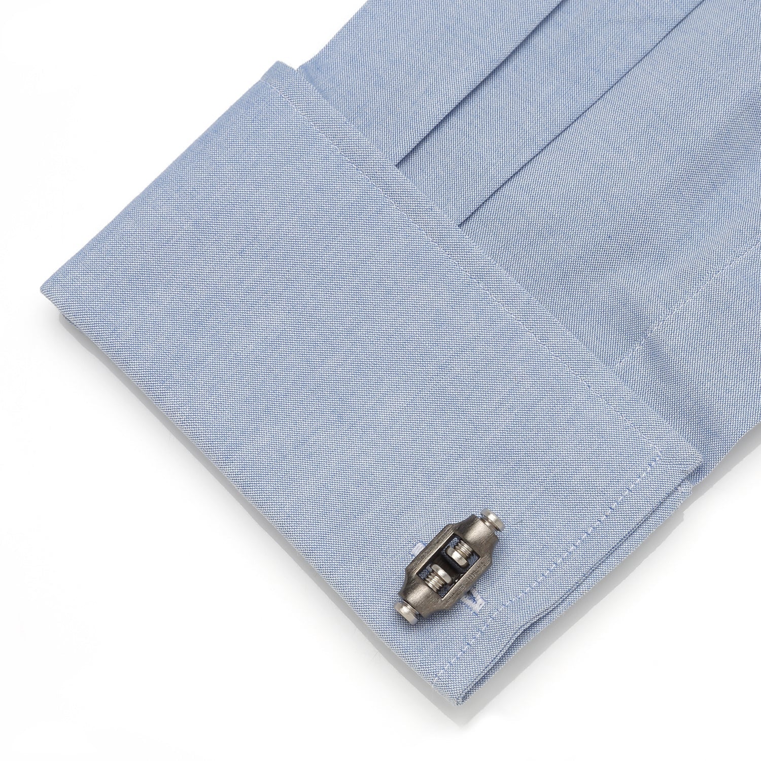 Double Bolt Silver Cufflinks in Black Rhodium