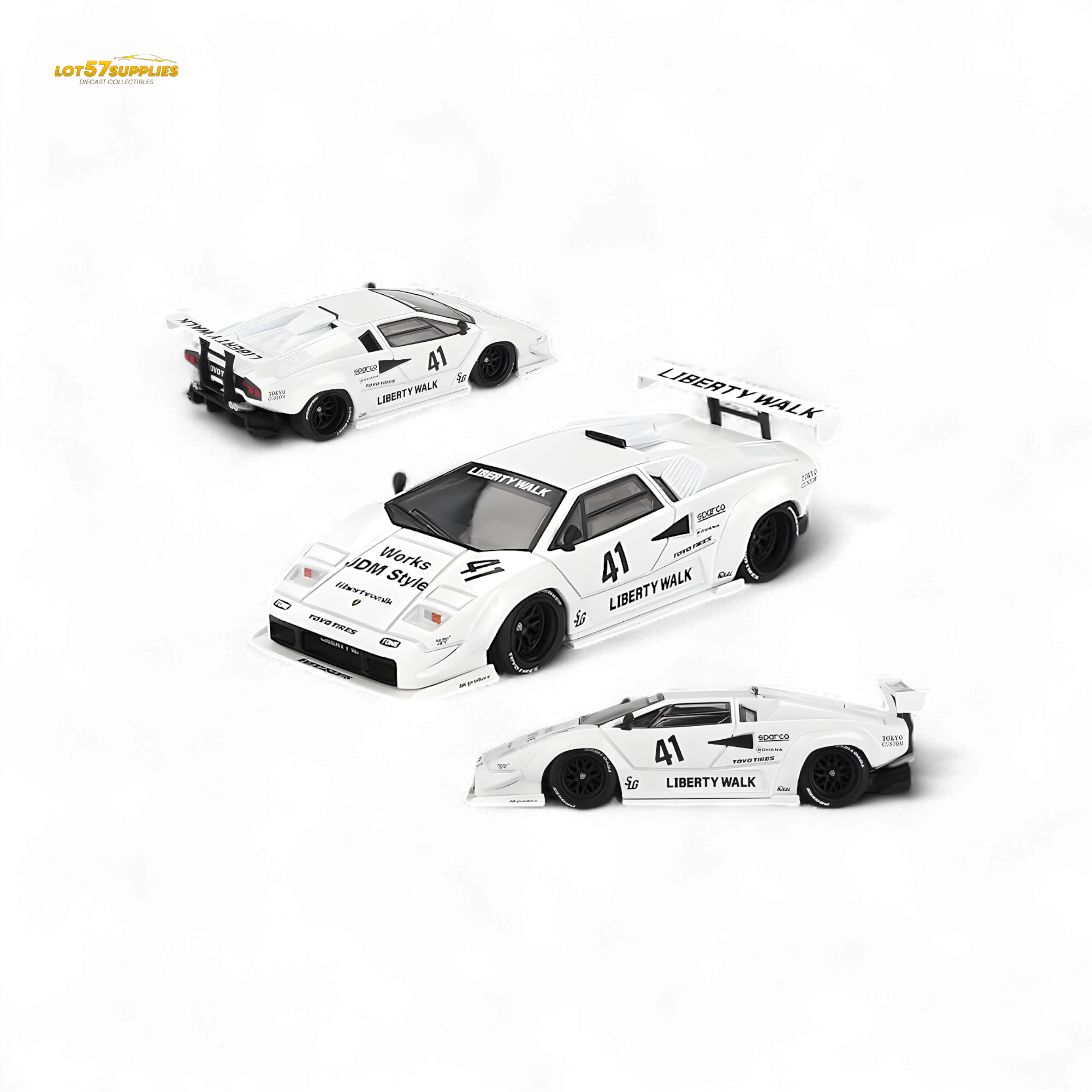 Mini-GT Lamborghini Countach LB-WORKS White 2024 Tokyo Auto Salon 1:64 MGT00966