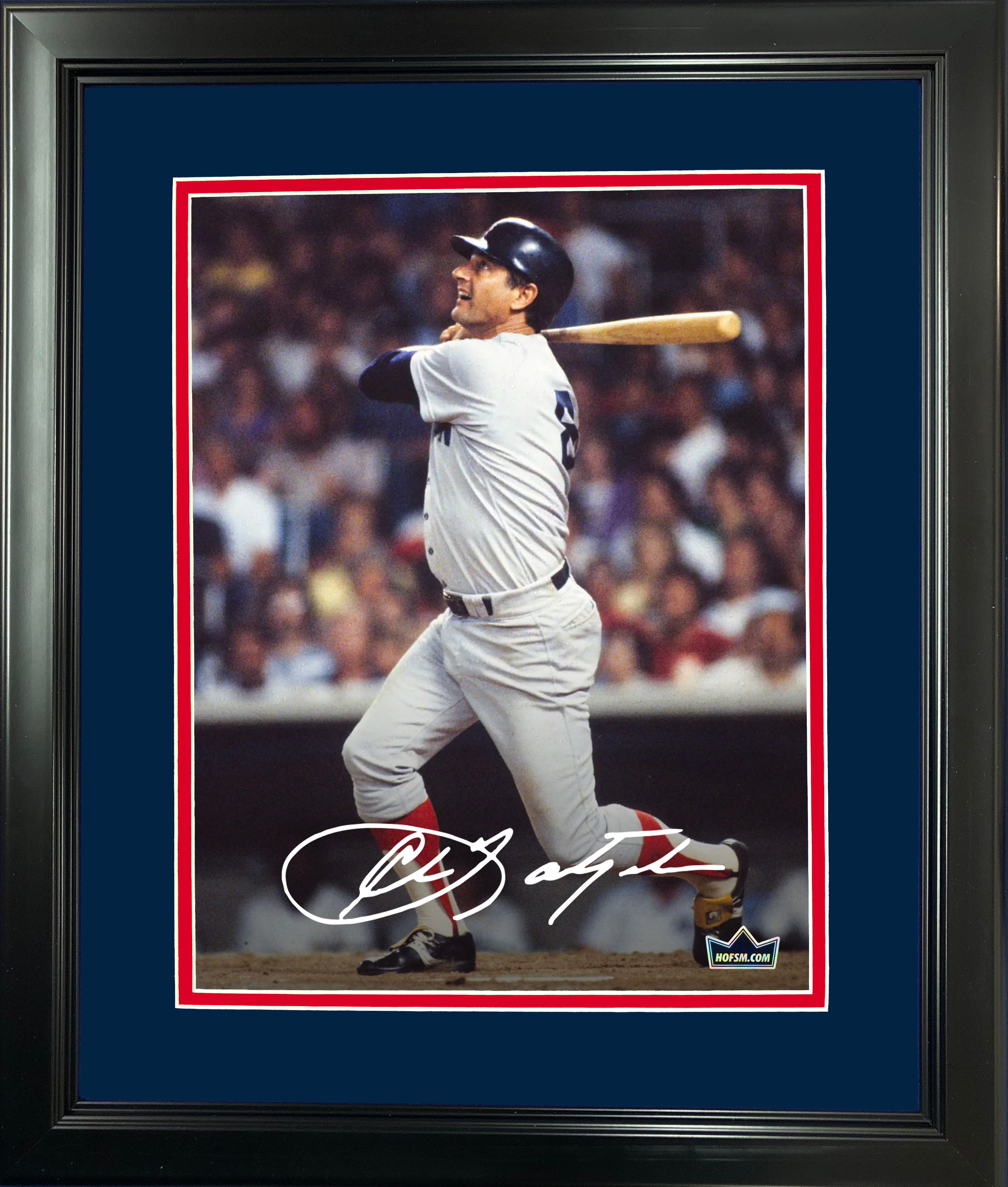 Framed Carl Yastrzemski Boston Red Sox Facsimile Laser Engraved Signature Auto 11"x14" Baseball Photo HOFSM Holo