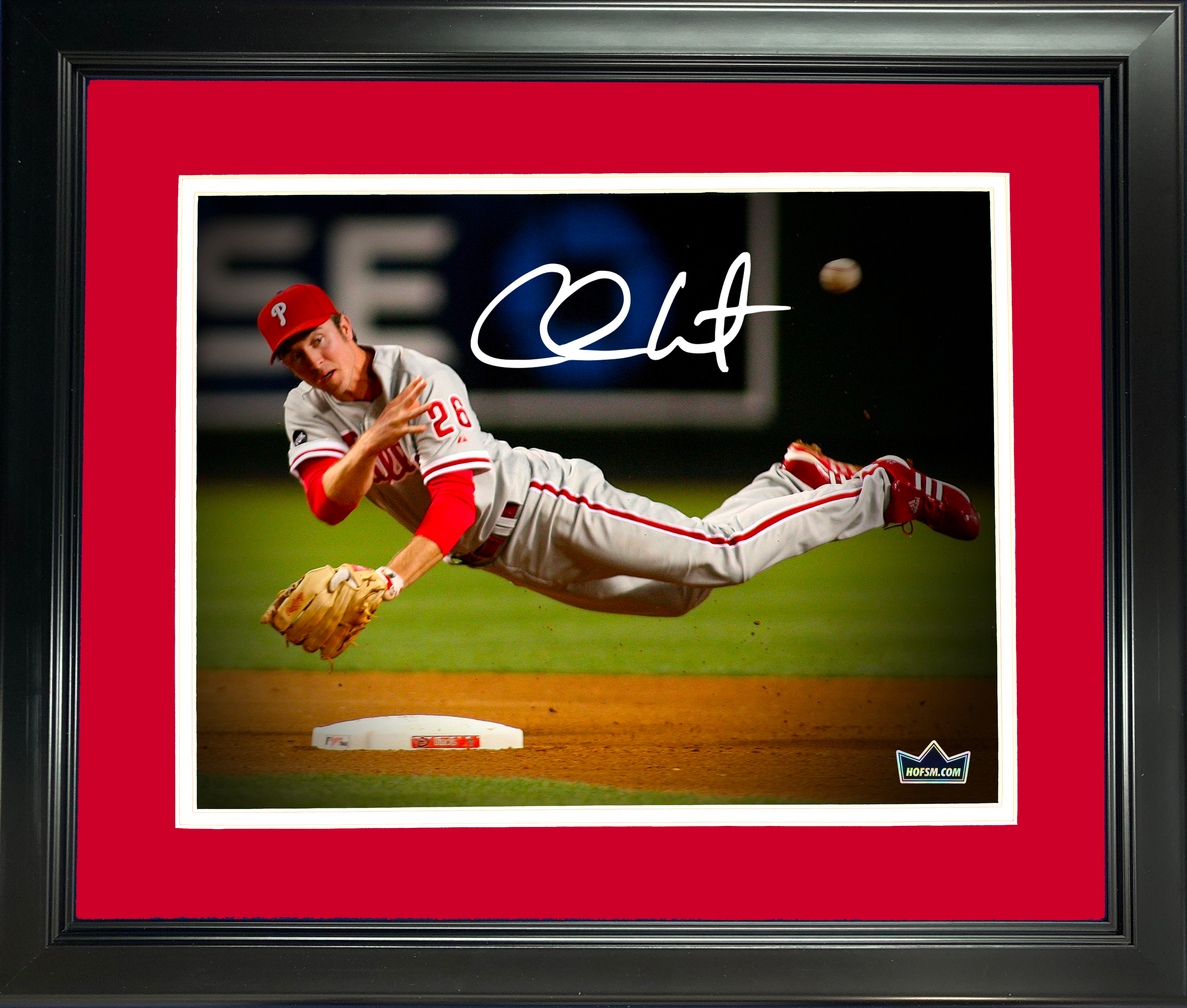 Framed Chase Utley Philadelphia Phillies Facsimile Laser Engraved Signature Auto 11"x14" Baseball Photo HOFSM Holo