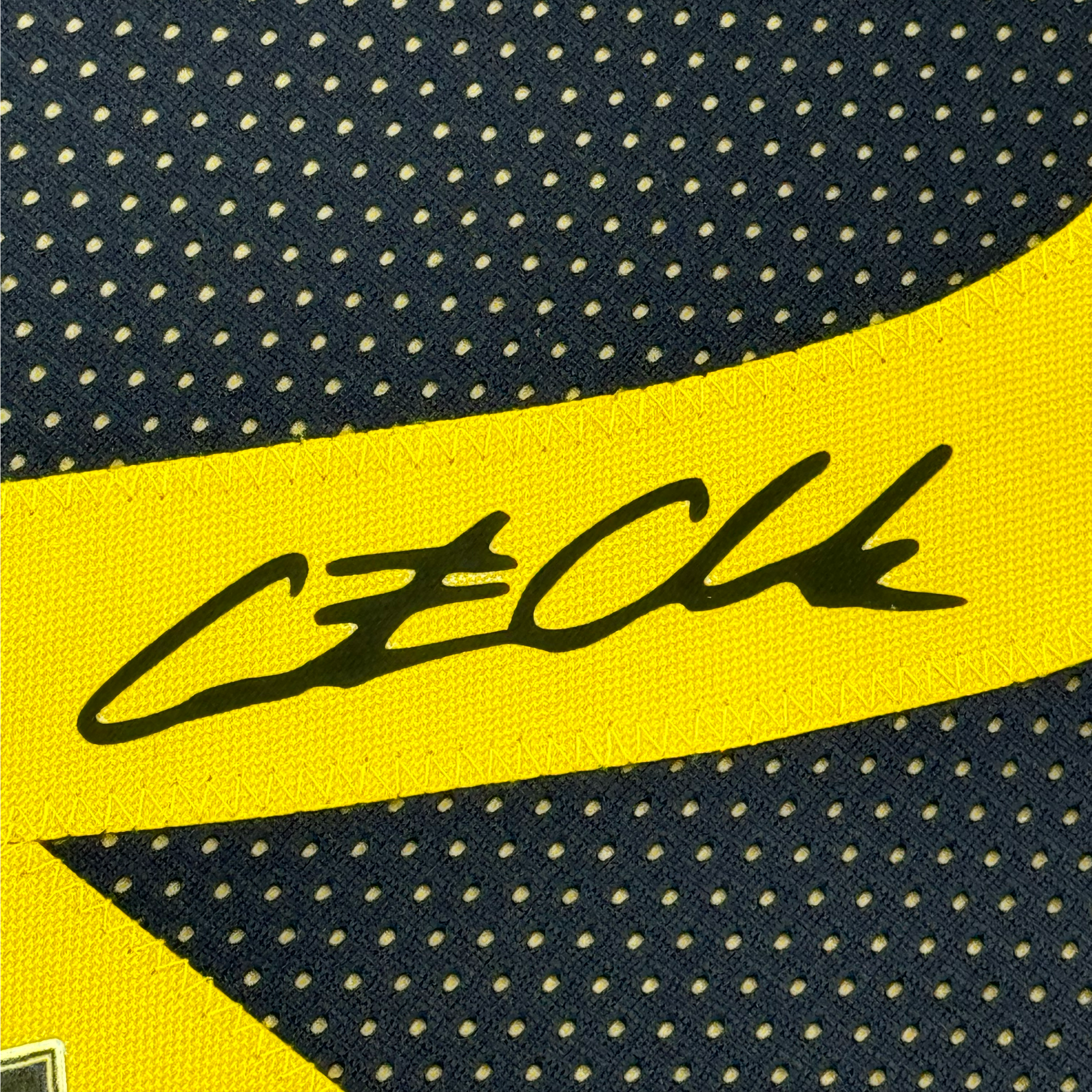 Framed Facsimile Autographed Caitlin Clark 35x39 Indiana Blue Reprint Laser Auto Basketball Jersey