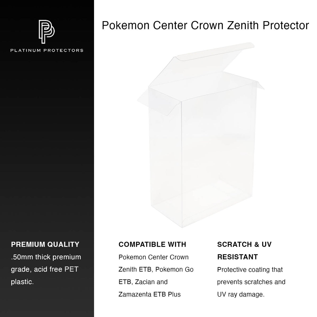 Protectors for Pokemon Center Crown Zenith ETB Plus and Go Boxes