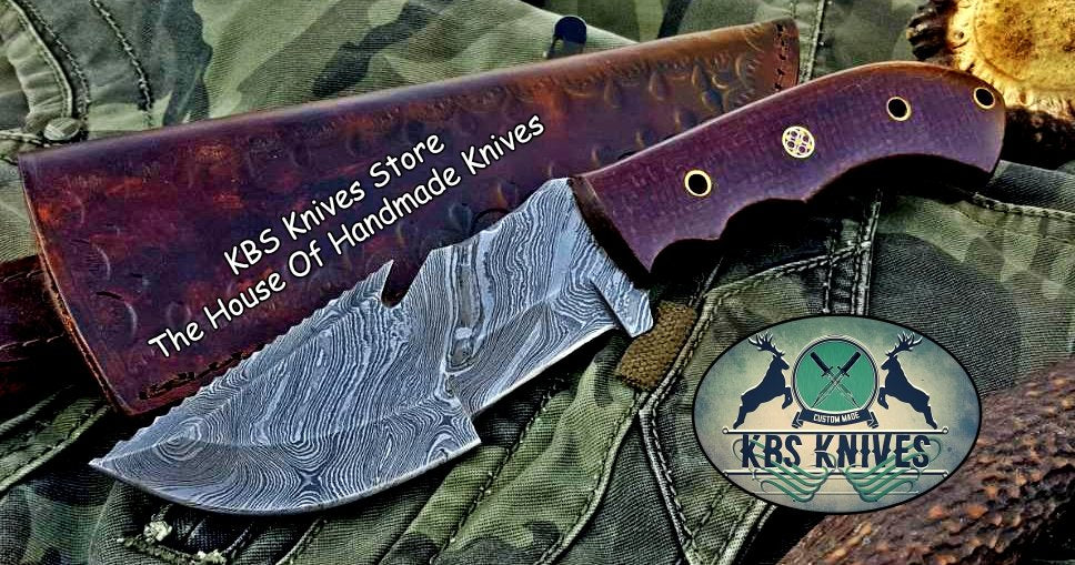 Custom Handcrafted Damascus Steel Tops Tracker Knife - Ideal for Survival, Camping & Tactical Use | KBS Knives