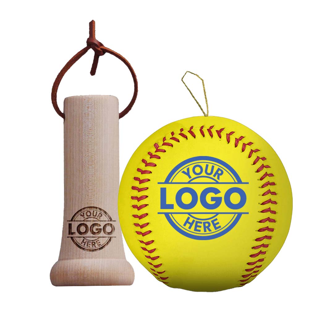 Custom Design Bundle Bat Knob and Softball Ornament - Authentic Series