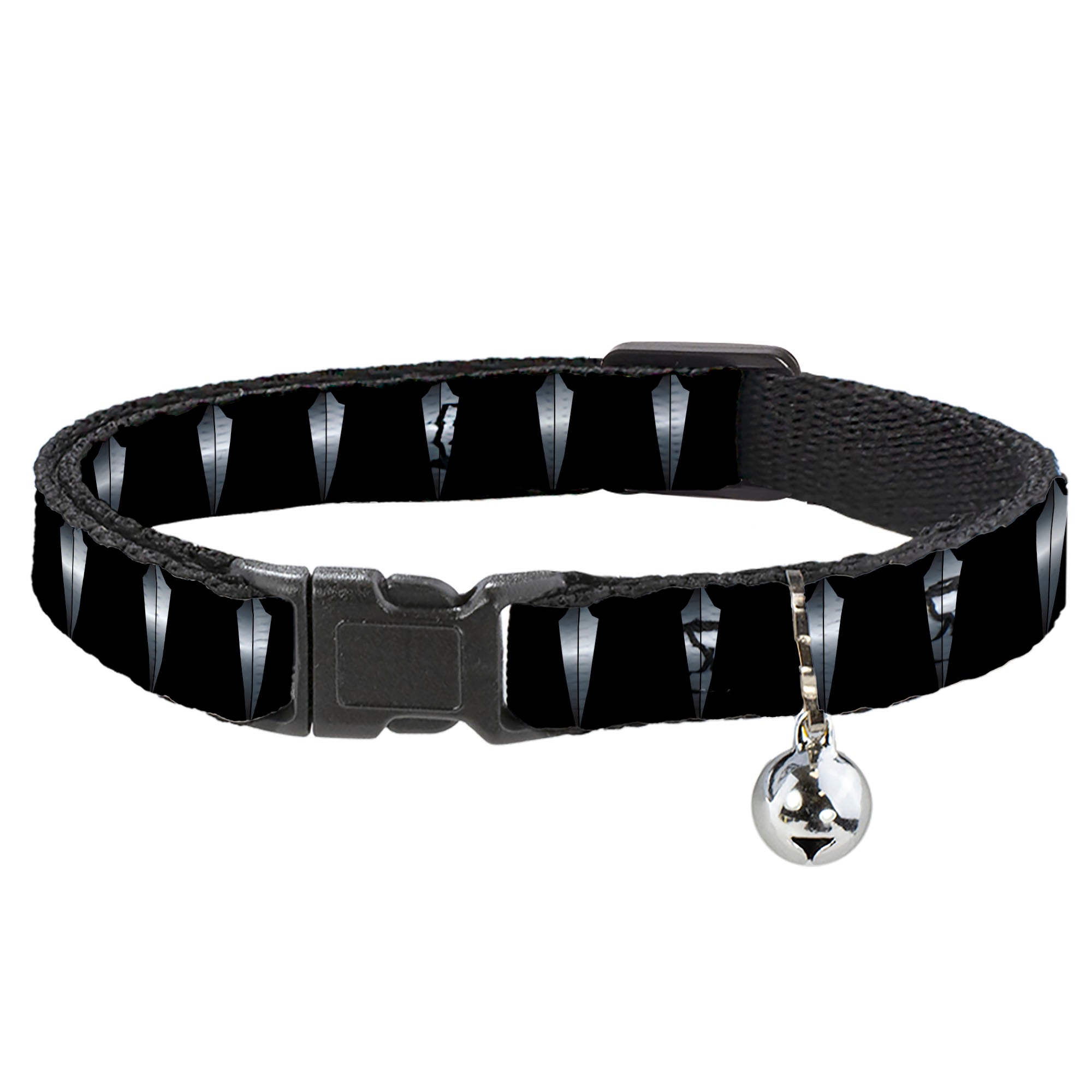 Cat Collar Breakaway - Black Panther Tooth Necklace Black Silvers