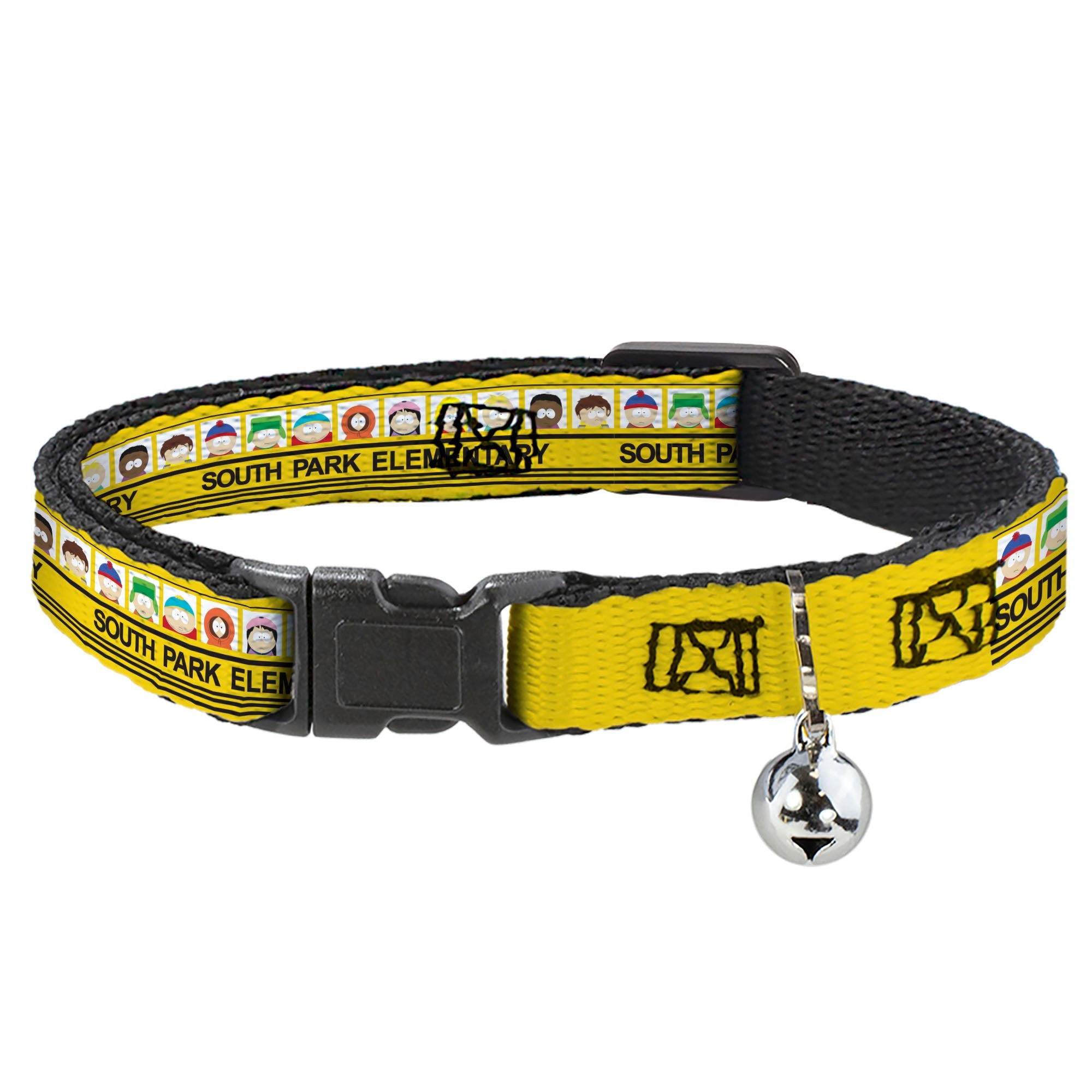 Breakaway Cat Collar with Bell - SOUTH PARK ELEMENTARY School Bus Characters Pose Yellow