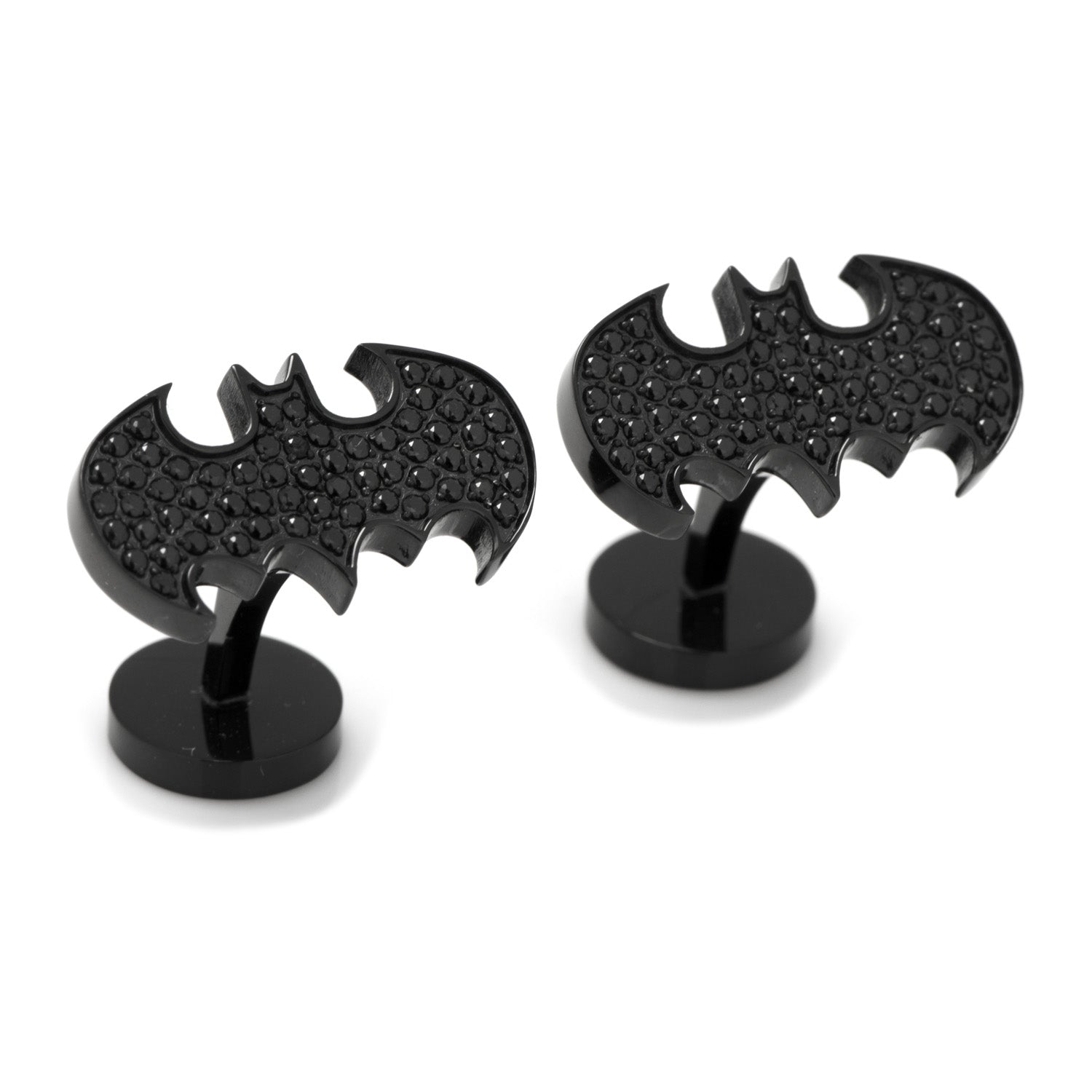 DC Batman Stainless Steel Black Pave Crystal Cufflinks