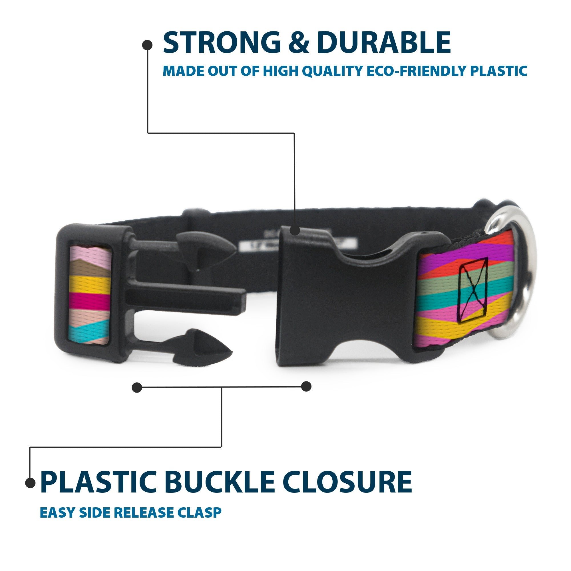 Plastic Clip Collar - Geometric10 Multi Color
